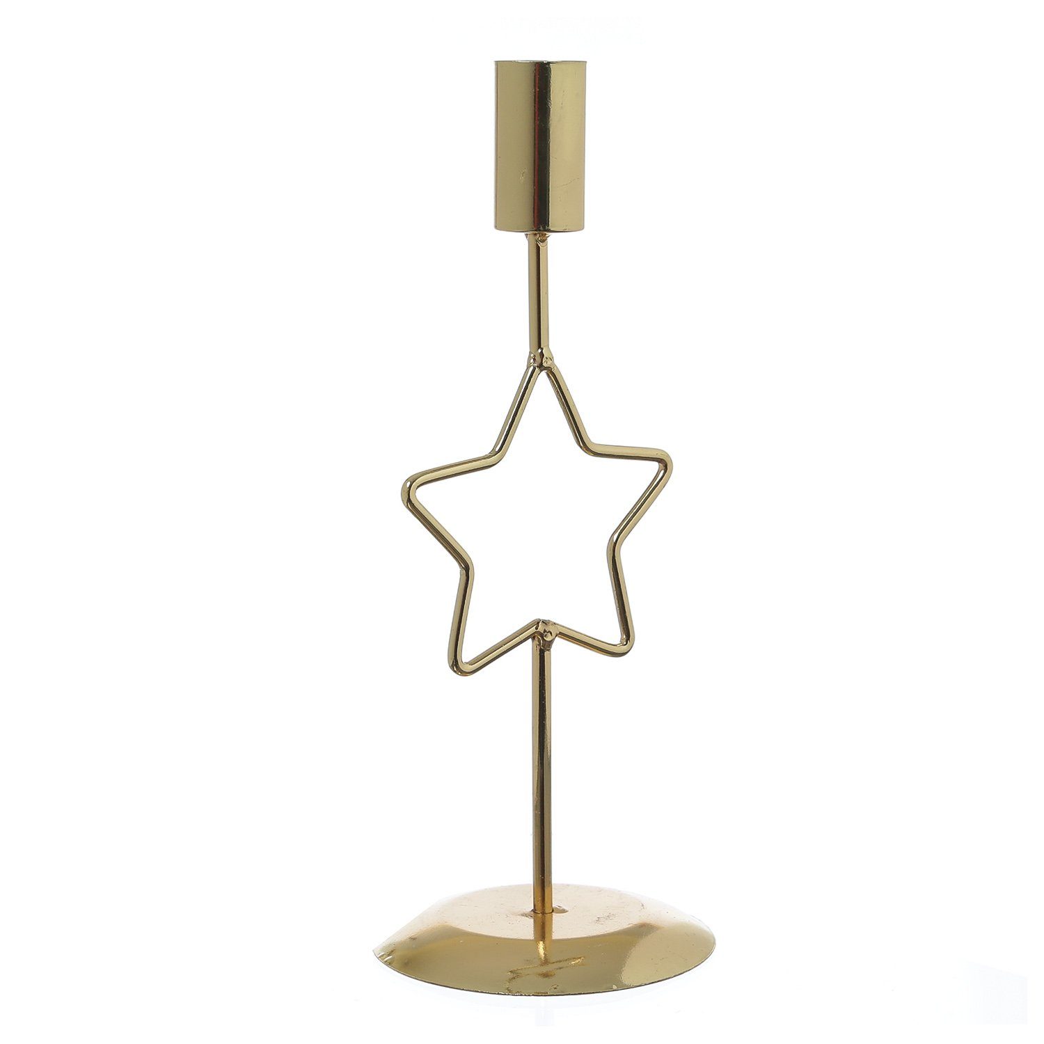 Stern für (1 gold Tafelkerze Kerzenhalter mit MARELIDA Stabkerzenhalter 21,5cm Kerzenständer St)