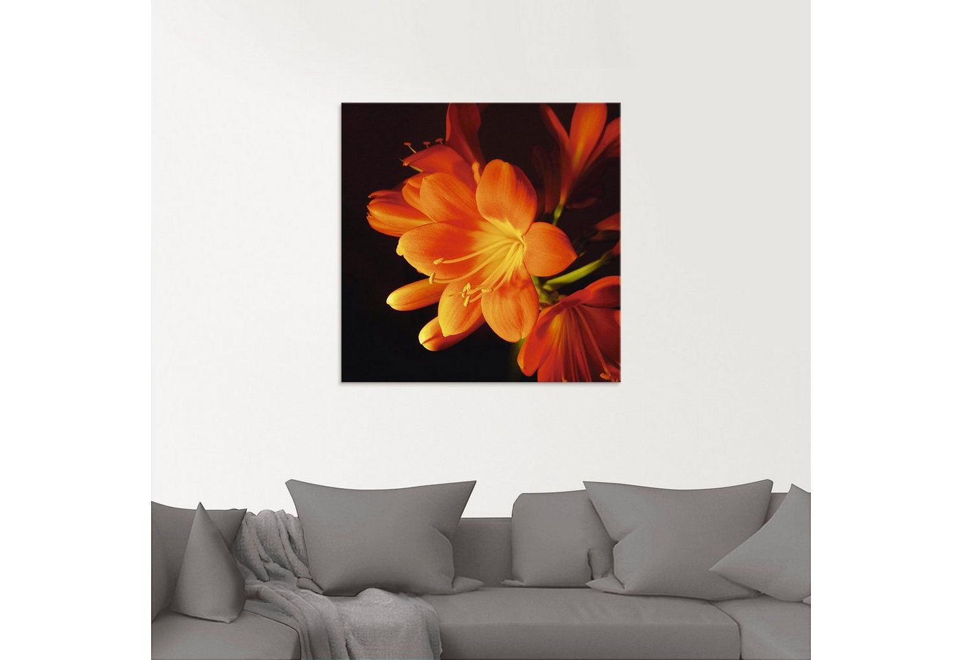 Artland Glasbild »Clivie in leuchtendem Orange«, Blumen (1 Stück)-HomeTrends