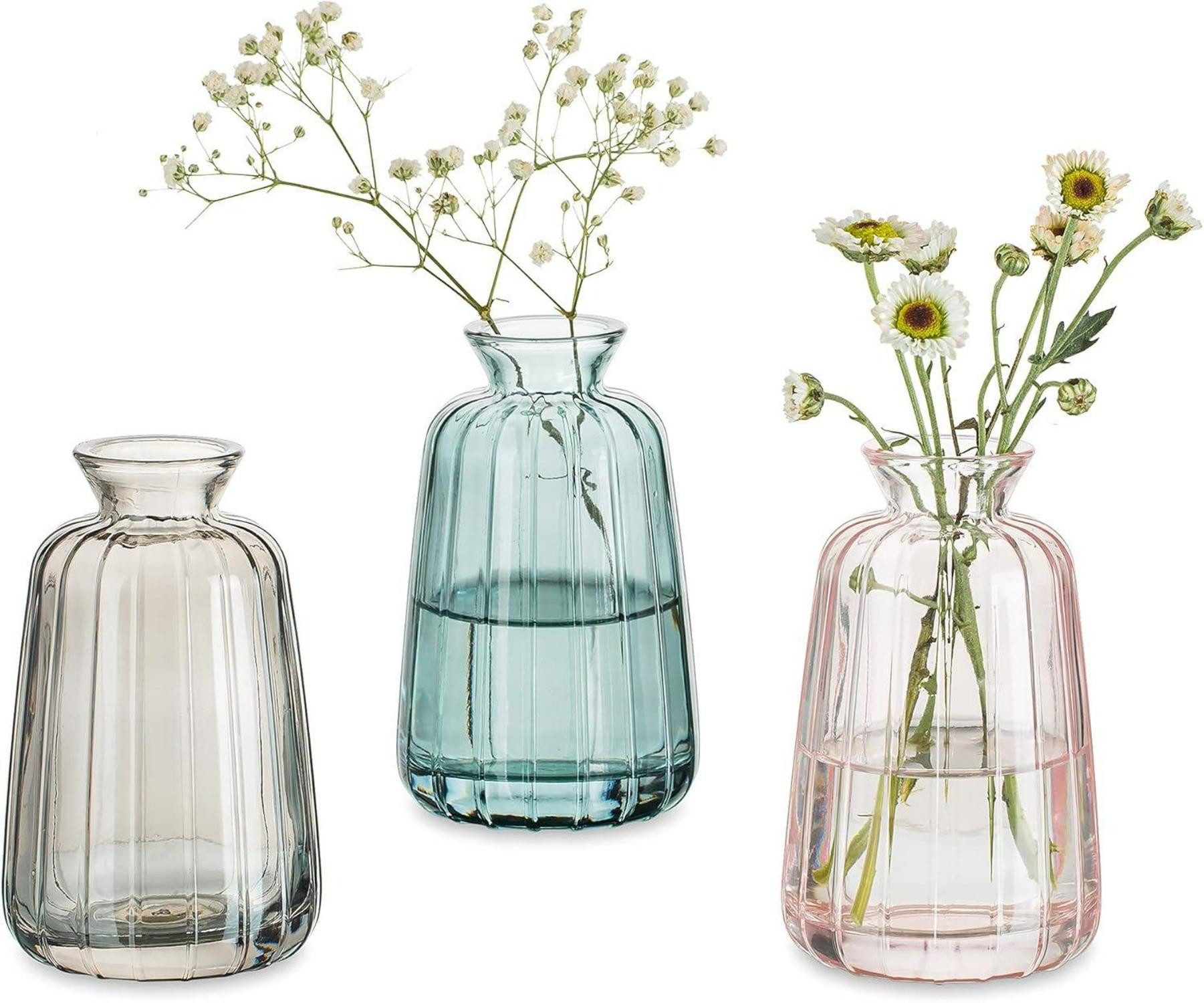 Gläser-Set Kleine Vasen Hochzeit Tischdeko Vintage Mini Vase Glas Blumenvase Set