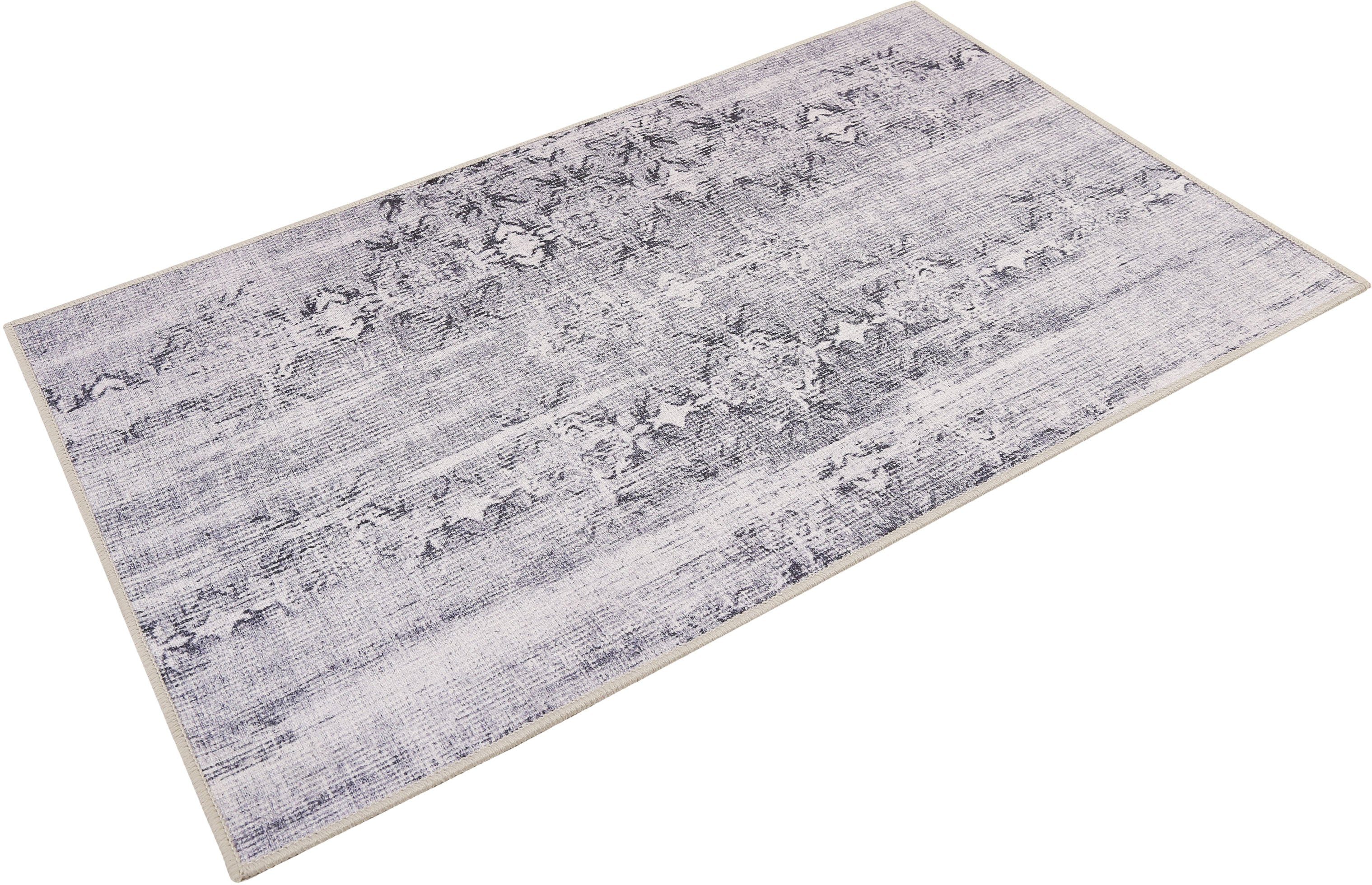 Wecon home Badematte Sydney, Höhe 6 mm, rutschhemmend beschichtet, fußbodenheizungsgeeignet, schnell trocknend, Polyester, rechteckig, Vintage Orient Stil, Badezimmerteppich, waschbar