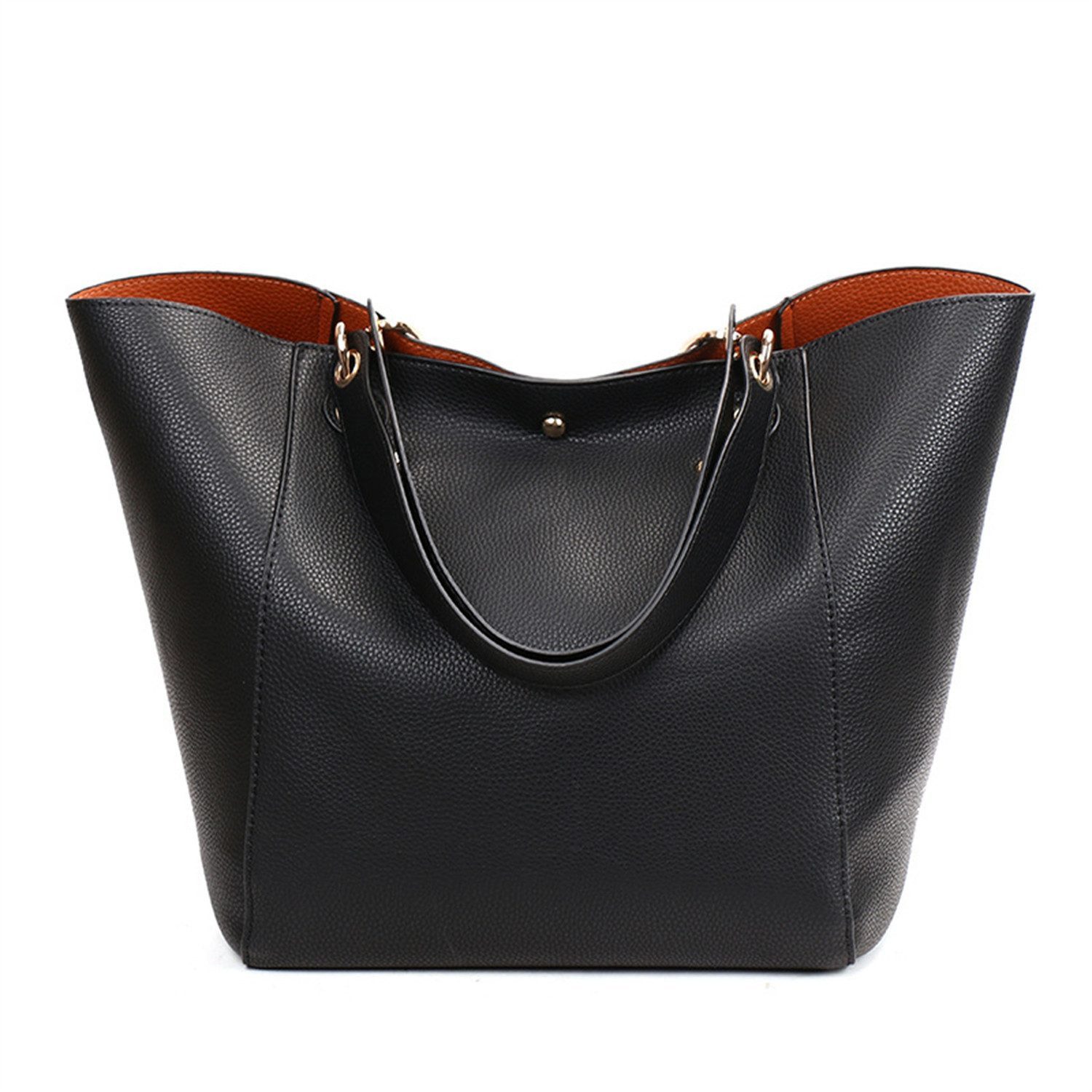 Schultertasche Schultertasche Damen-Shopper Tote Große Kunstleder-Handtasche
