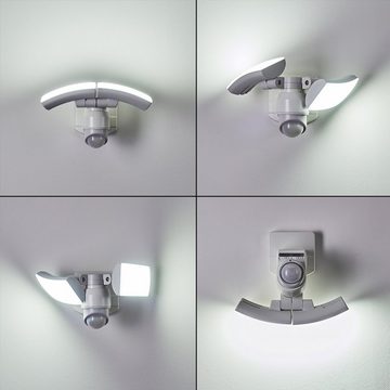 hofstein Außen-Wandleuchte LED Sensor Aussen Wand Lampe weiß Balkon Hof Terrassen Haus Tür