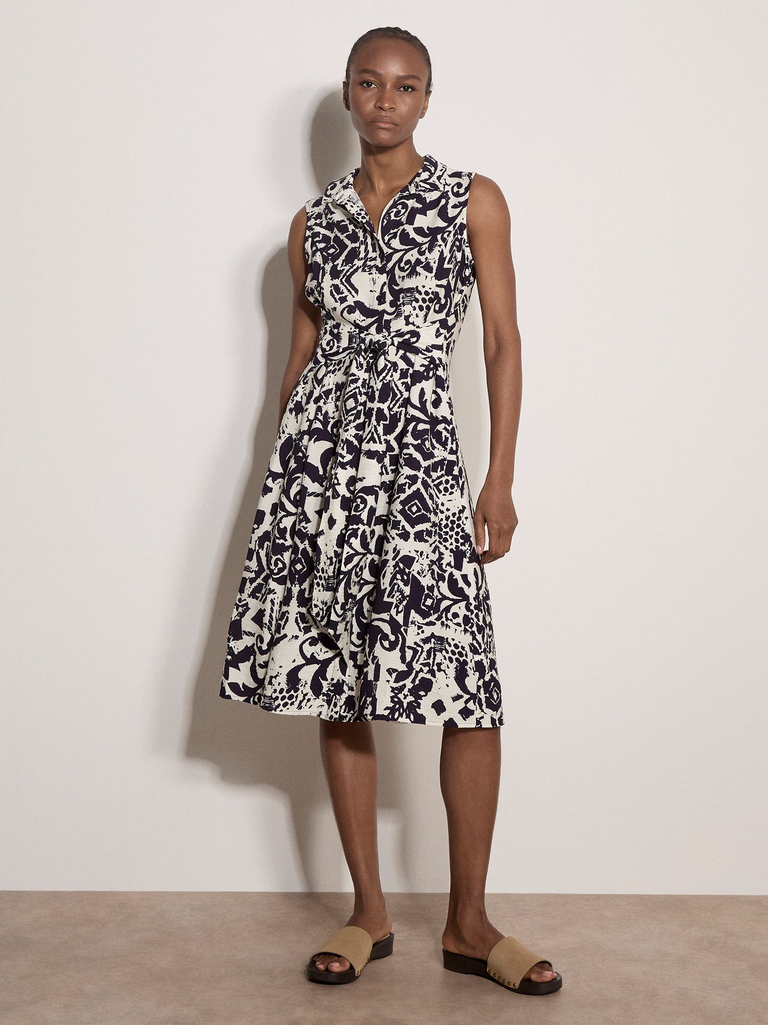 Apricot Midikleid Midikleid mit abstraktem Muster