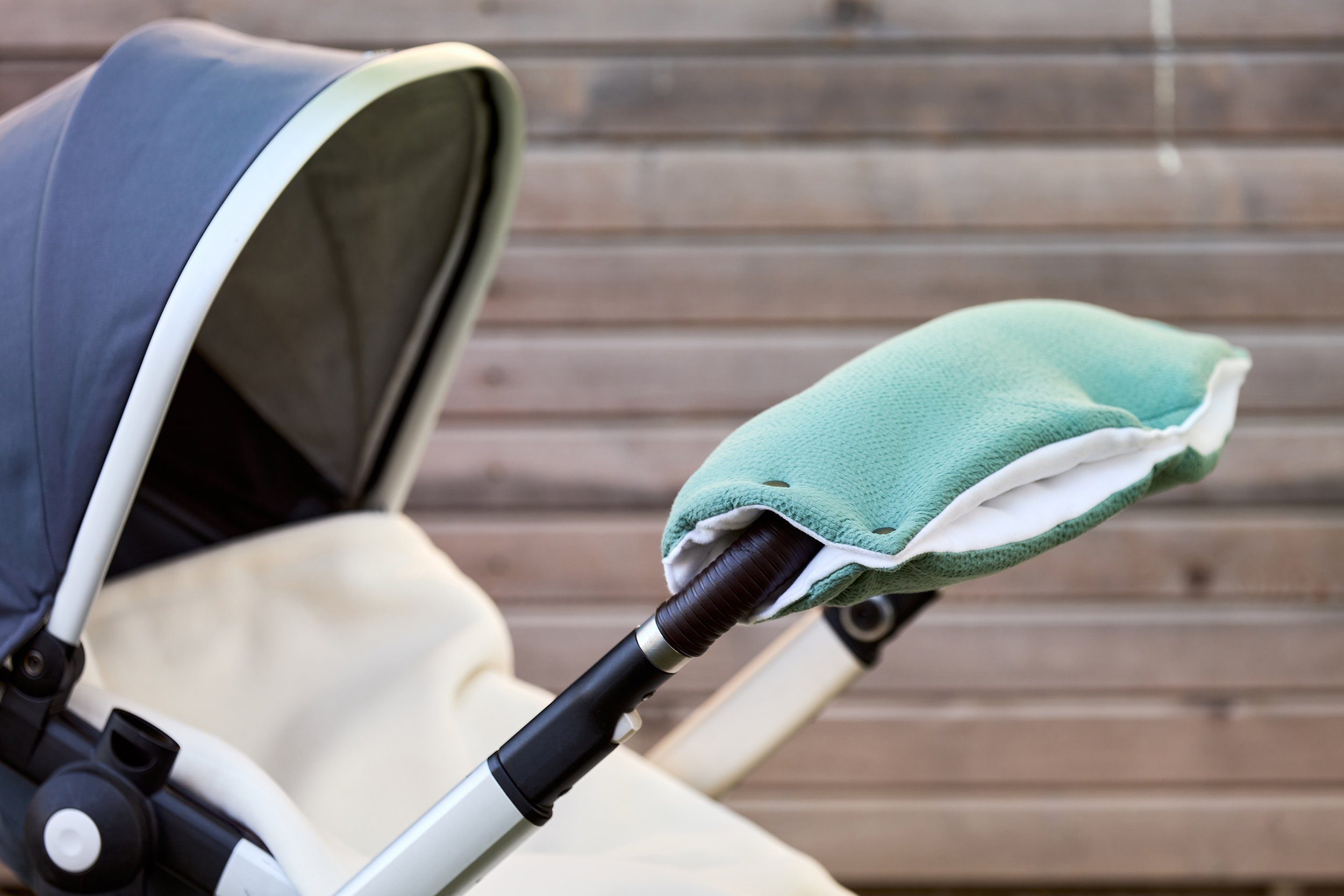 KraftKids Kinderwagen-Handwärmer Doppelkrepp Grün Jade, dickem Innenseite Fleece aus