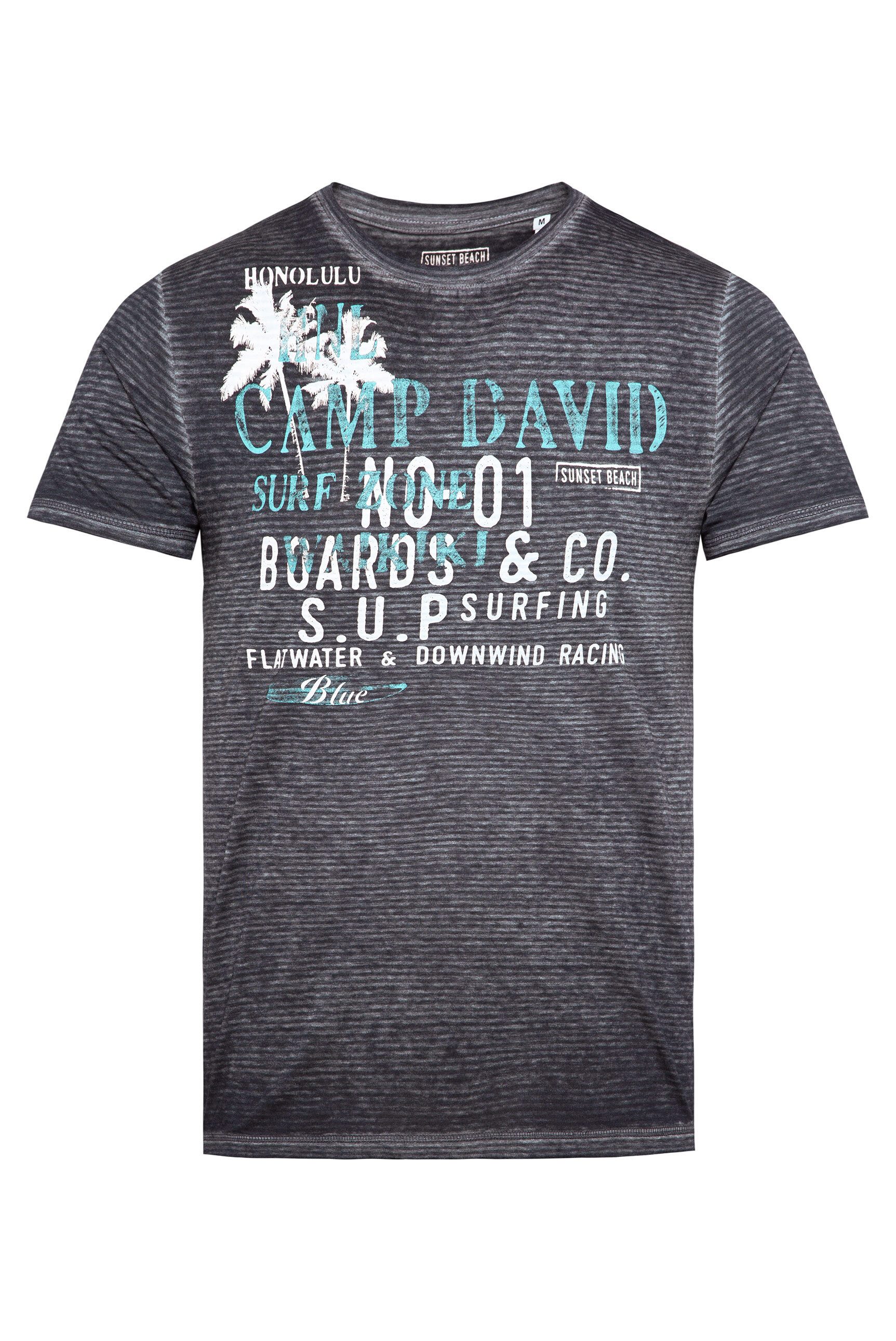 CAMP DAVID Rundhalsshirt mit Ausbrenner-Effekten