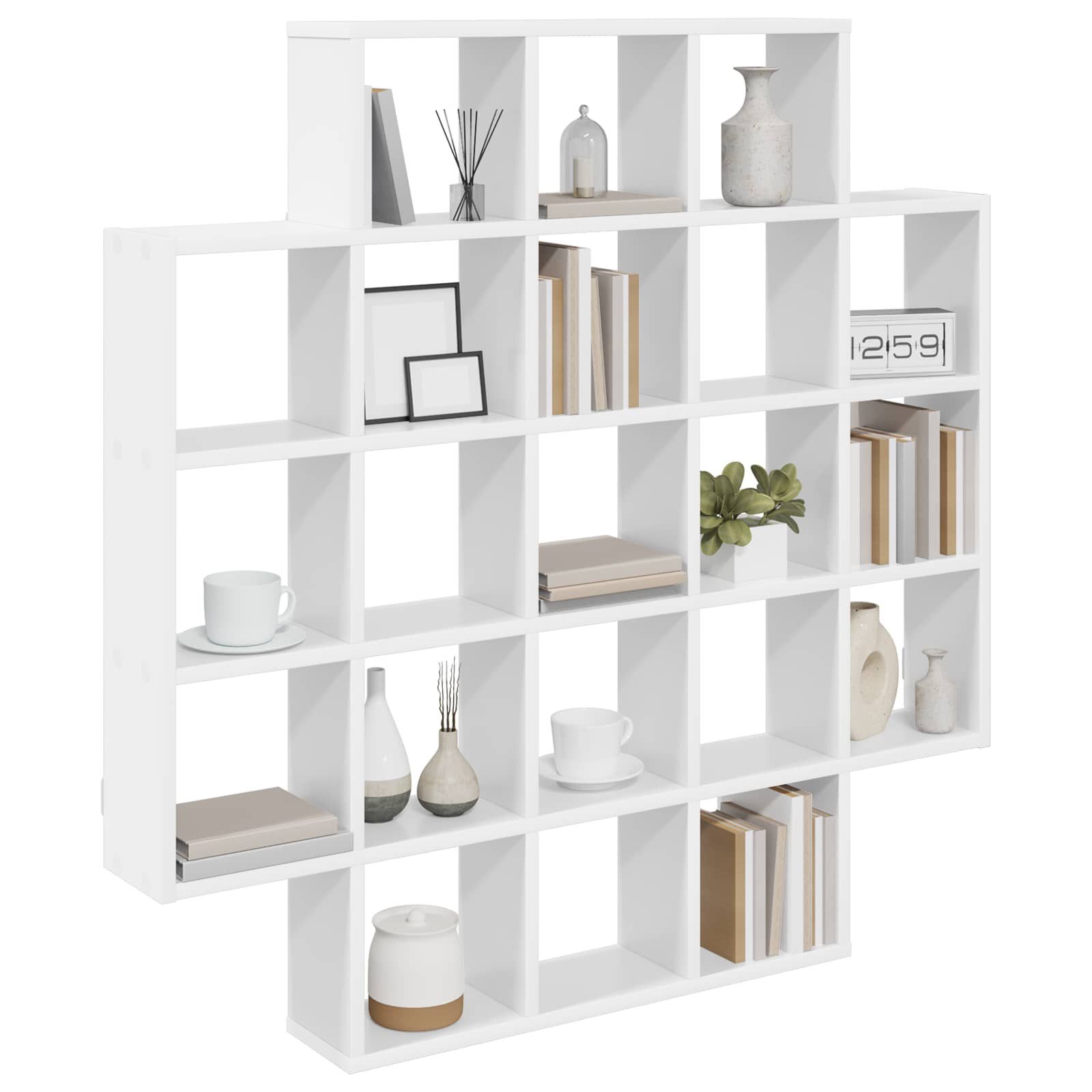 vidaXL Regal Wandregal Weiß 100 x 13 x 100 cm Holzwerkstoff, 1-tlg.
