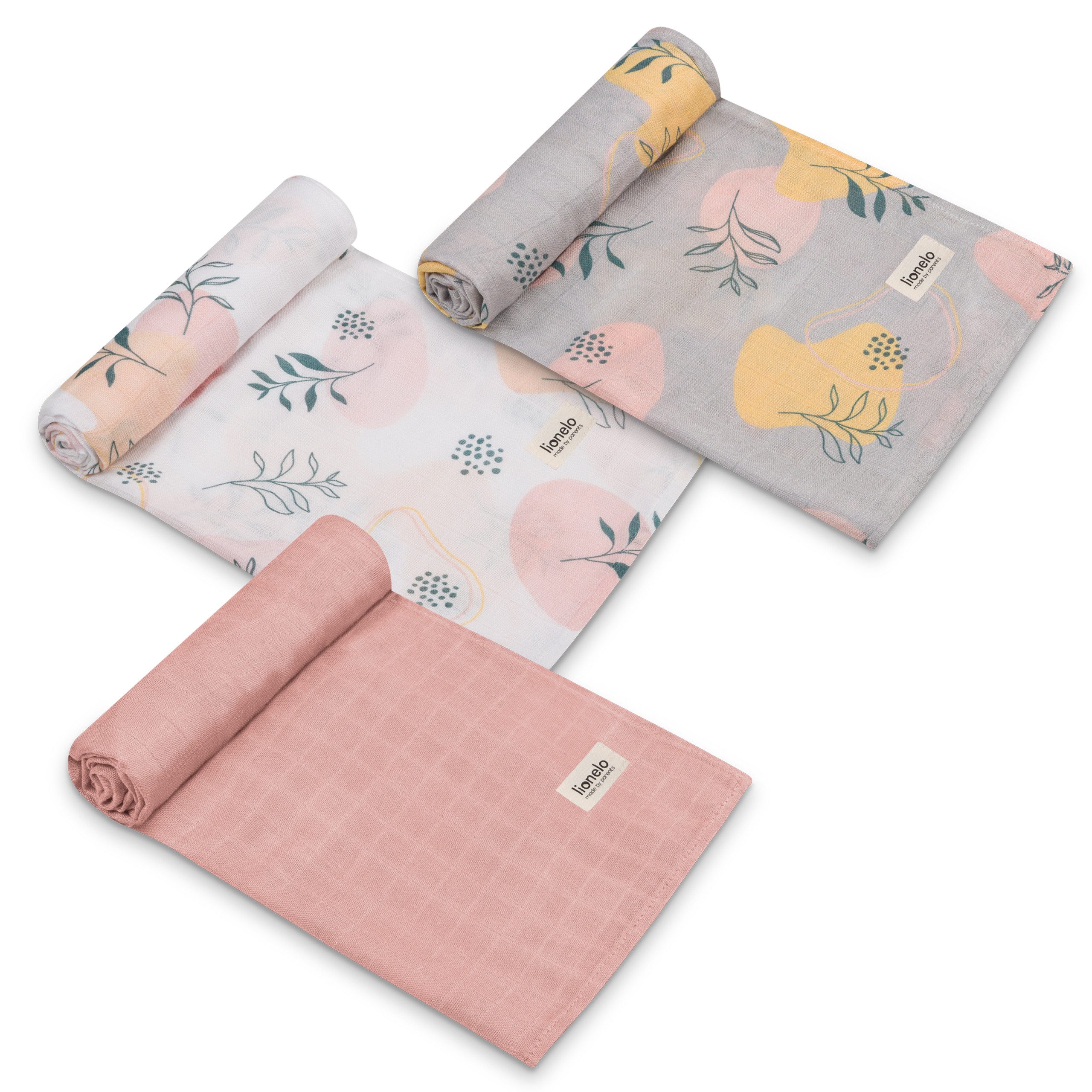 Krabbeldecke BAMBOO SET, lionelo, Set 3 Stück - 100% Bambusbaumwolle