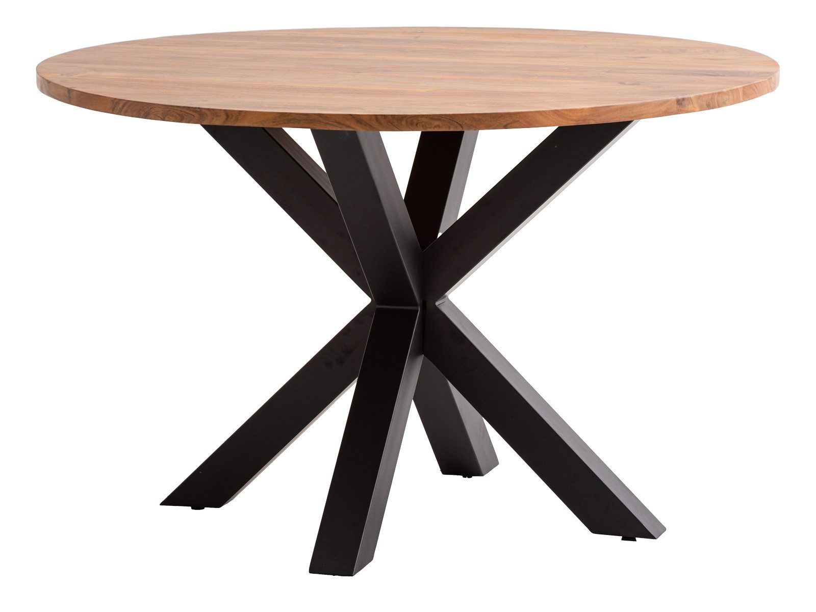 massivum Essgruppe Cruzar, runder Akazientisch mit 4 Drehstühlen, Tischgruppe