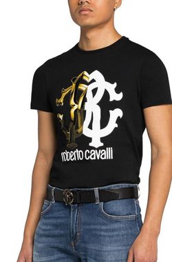 roberto cavalli T-Shirt ROBERTO CAVALLI FIRENZE LOGO PRINT LUXURY CREW NECK T-SHIRT RETRO SHIR