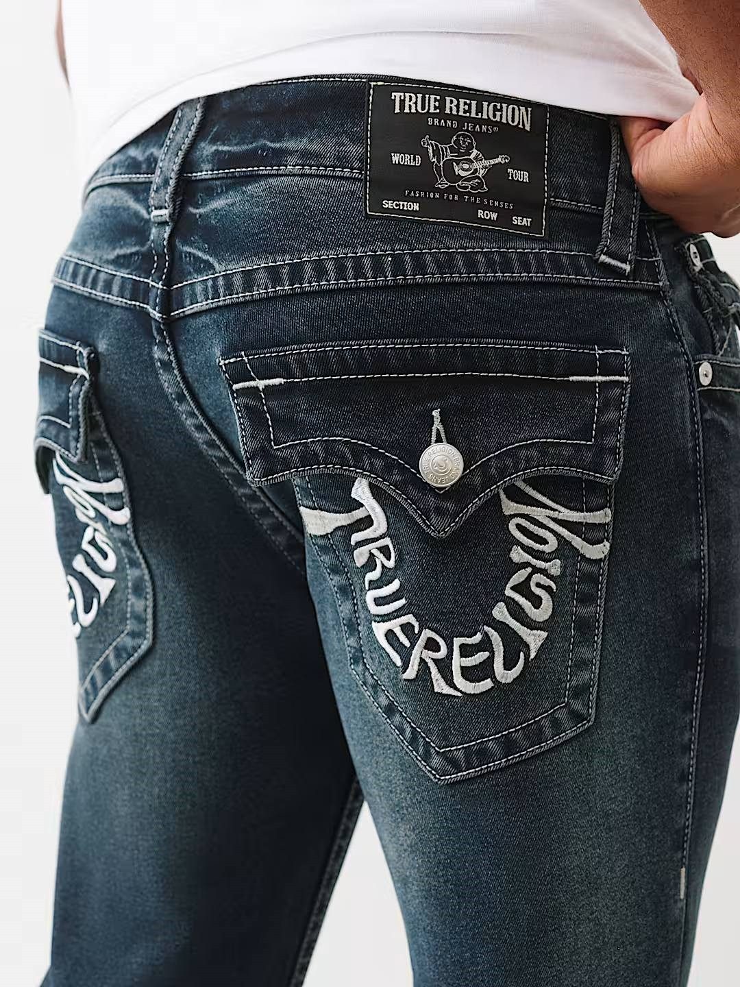 True Religion Straight-Jeans Jeans True Religion Ricky Flap Lurex Flap-Gesä günstig online kaufen