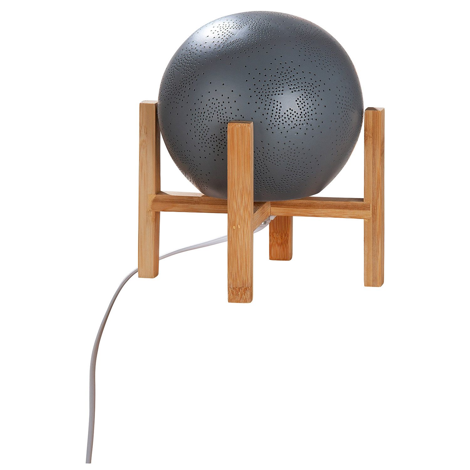 GILDE Tischleuchte PRICKELSTERN Tischleuchte - grau - Porzellan - Höhe 24cm x Ø 21,5cm, Tischlampe - Schreibtischlampe - Nachttischlampe