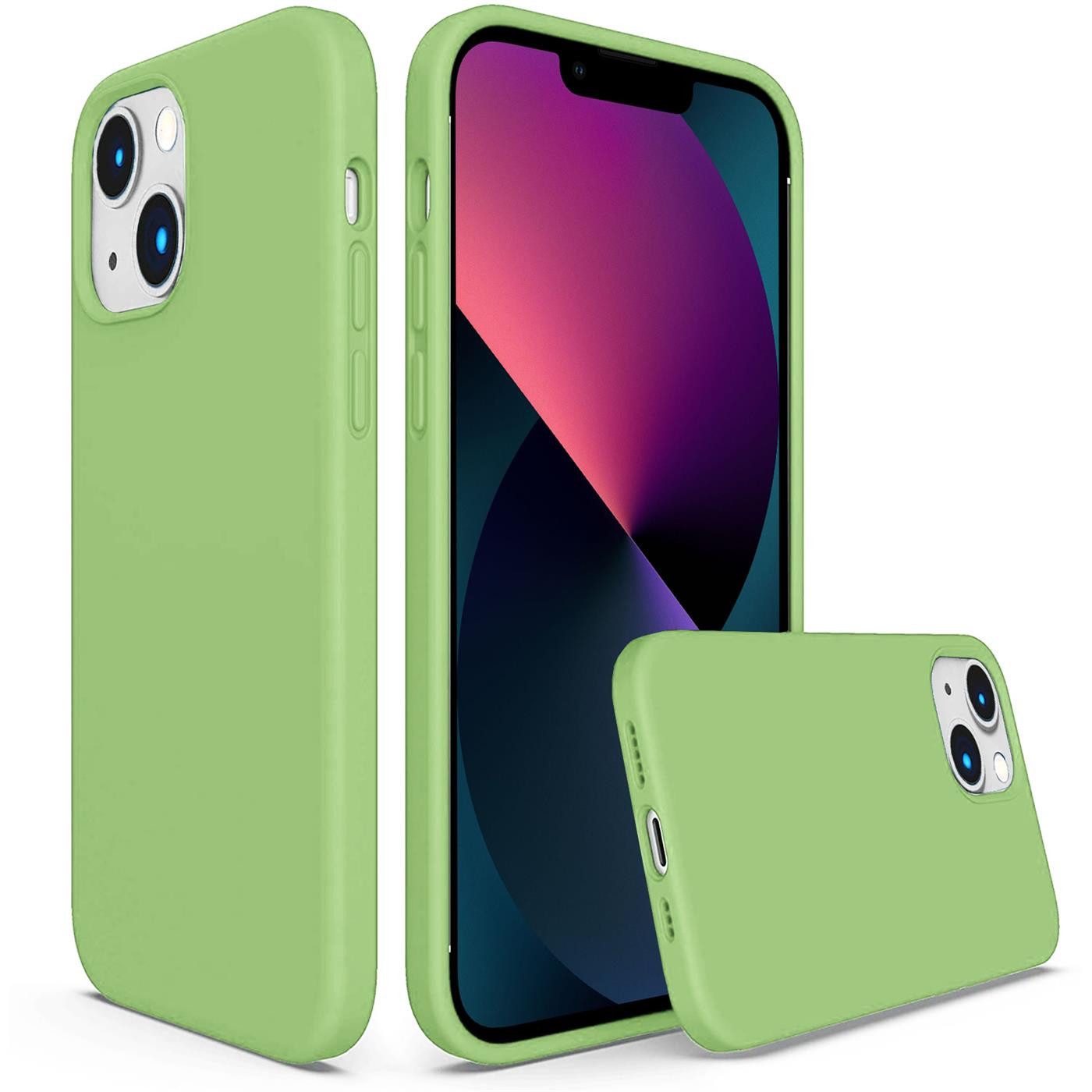 CoolGadget Handyhülle Silikon Case für das iPhone 13 Slim TPU Cover 6,1 Zoll, Weiche Schutz Hülle mit Innen Fleece aus Stoff Handy Tasche