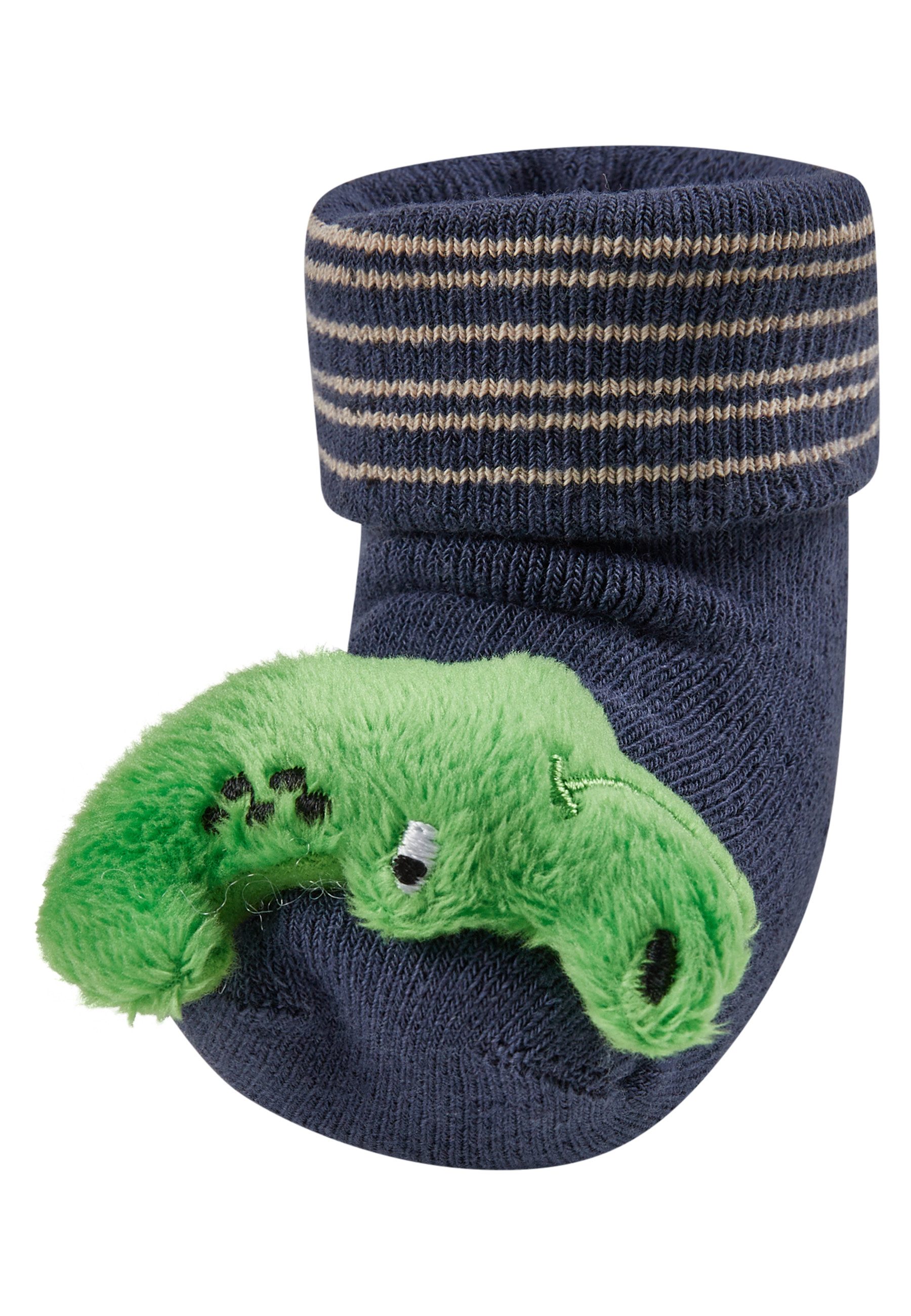 Sterntaler® Rasselsocke Baby Rasselsocken Krokodil, Baby Socken mit Umschlag, Innenfrottee und Rasselfigur