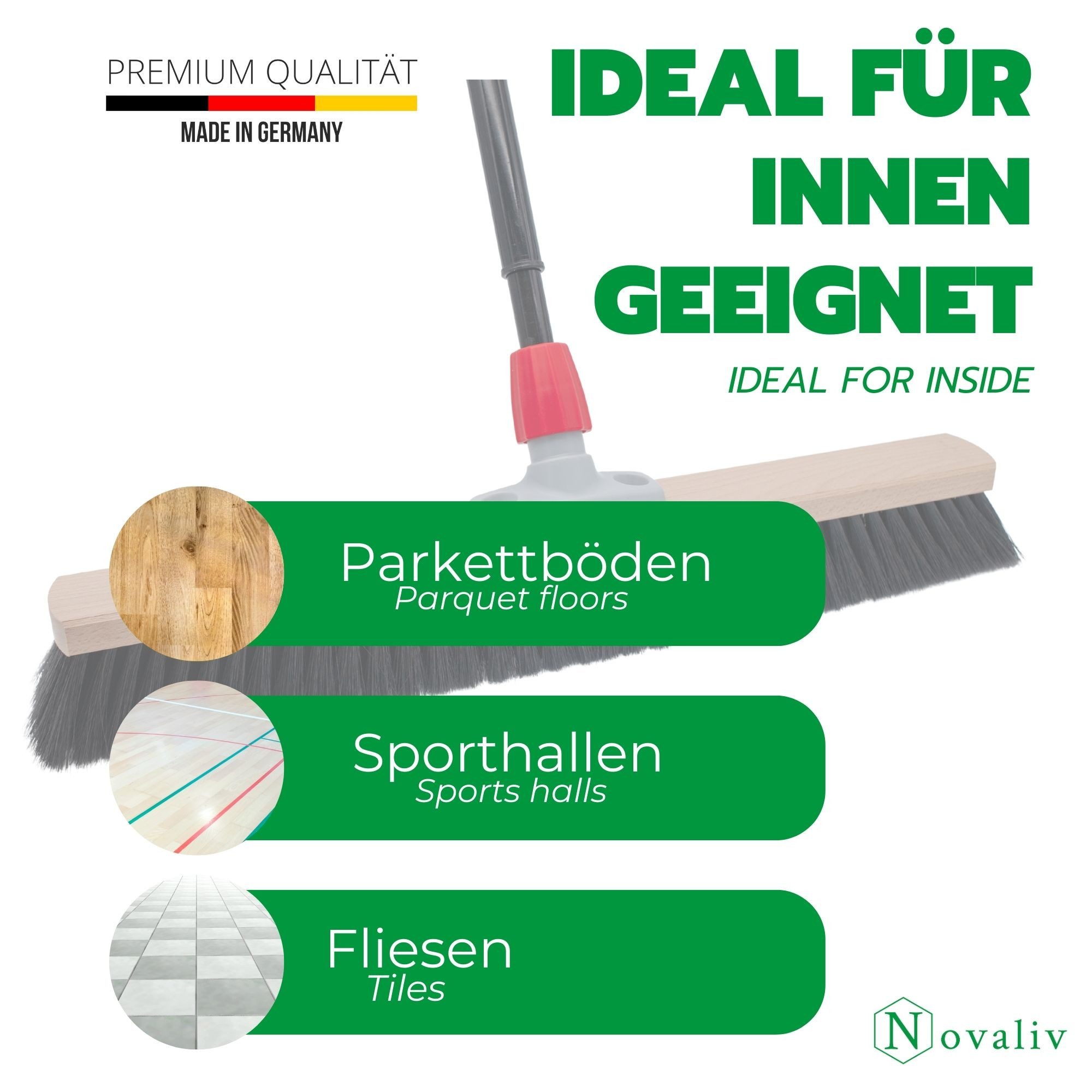 Novaliv Staubbesen - (1-St), Besenkopf mit Stiel