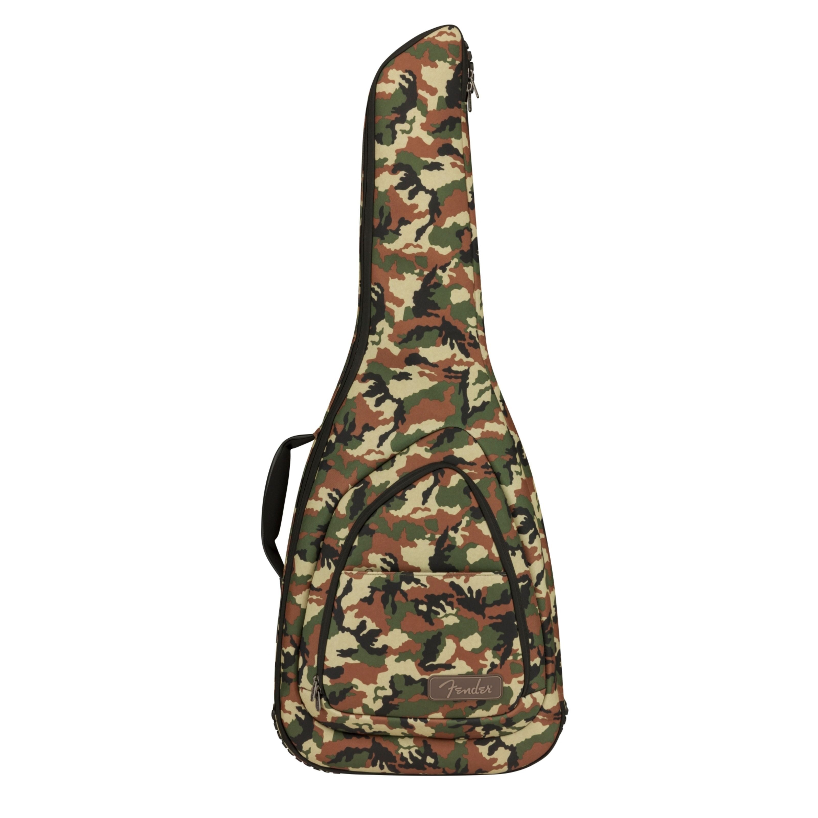 Fender Gitarrentasche (Gitarrenkoffer und Gitarrentaschen, E-Gitarren Tasche), FE920 Electric Guitar Gig Bag Strat/Tele Woodland Camo - Tasche für