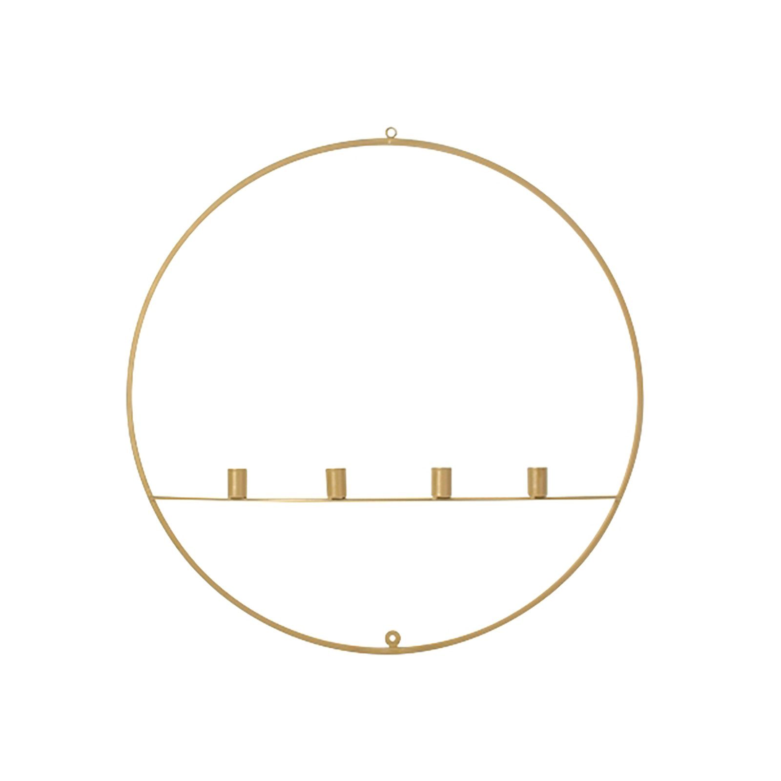 Werner Voß Kerzenhalter Kerzenleuchter Circle, Wandbefestigung, gold, Metall - Durchmesser 60 cm