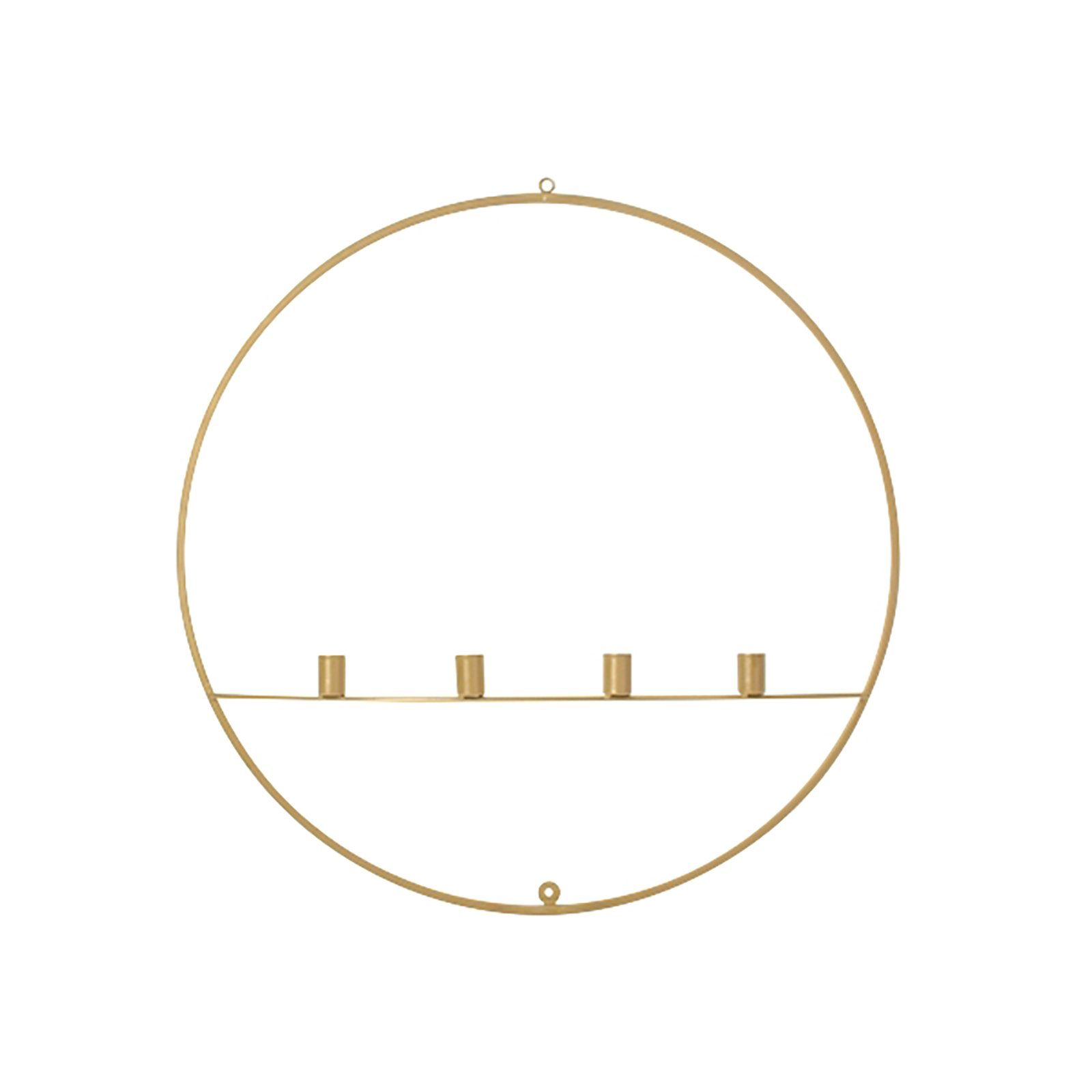 Voß Kerzenhalter Werner Circle, Kerzenleuchter gold, Metall cm Wandbefestigung, - Durchmesser 60