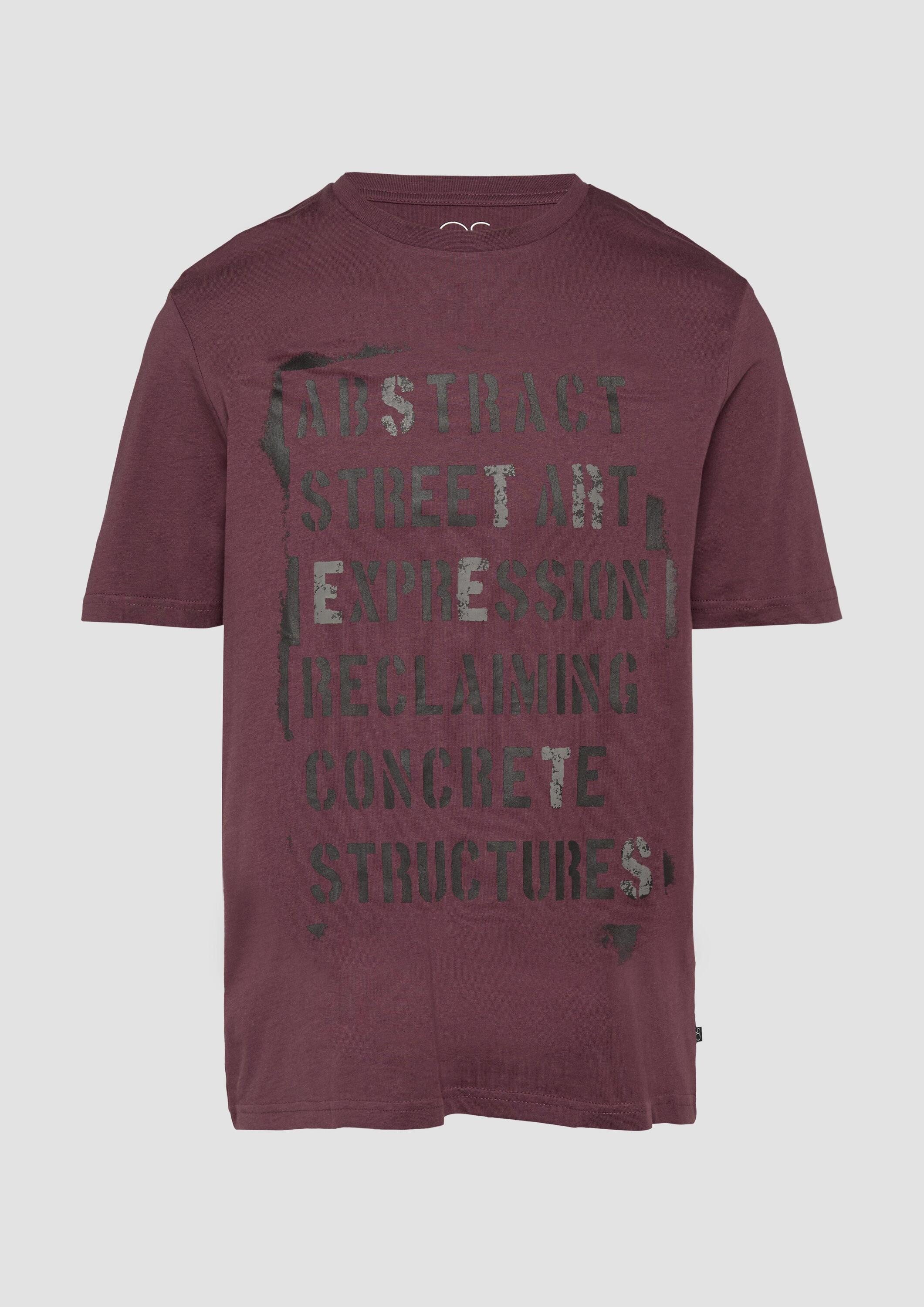 QS Kurzarmshirt T-Shirt T- Shirt mit Frontprint