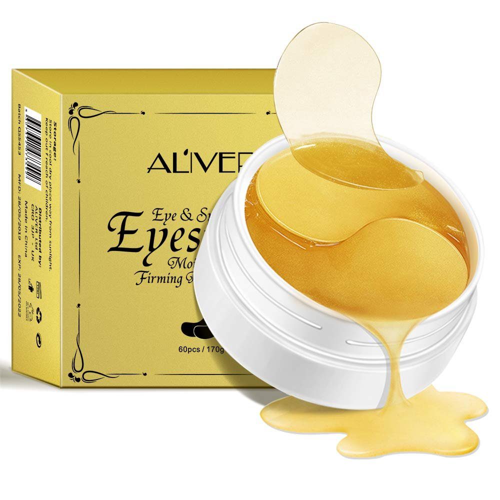 Augenmaske 24K Collagen Augenmaske, Hydrogel Augenklappe, Lindert Müdigkeit