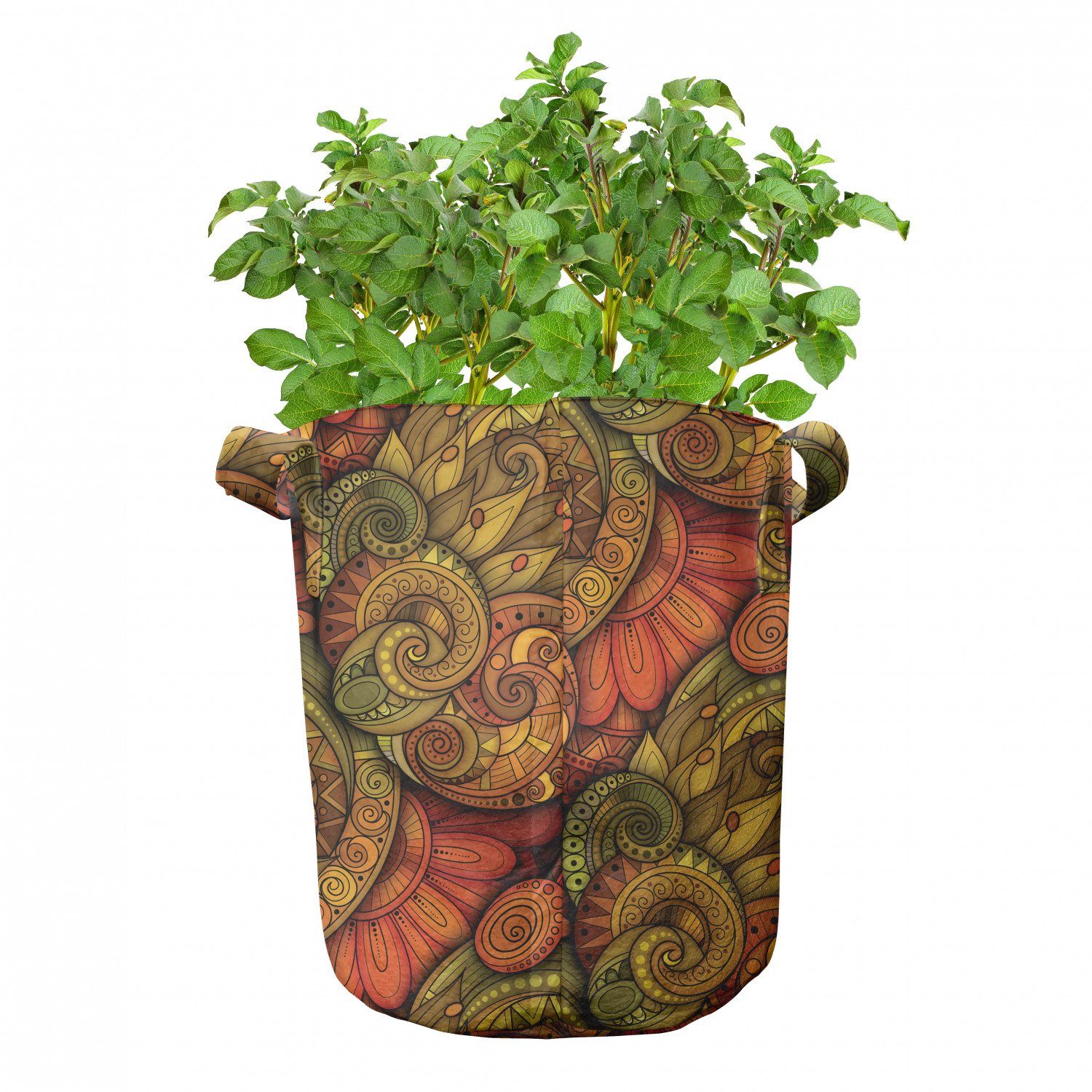 Abakuhaus Pflanzkübel hochleistungsfähig Stofftöpfe Abstraktes für Pflanzen, Paisley Motiv mit Griffen