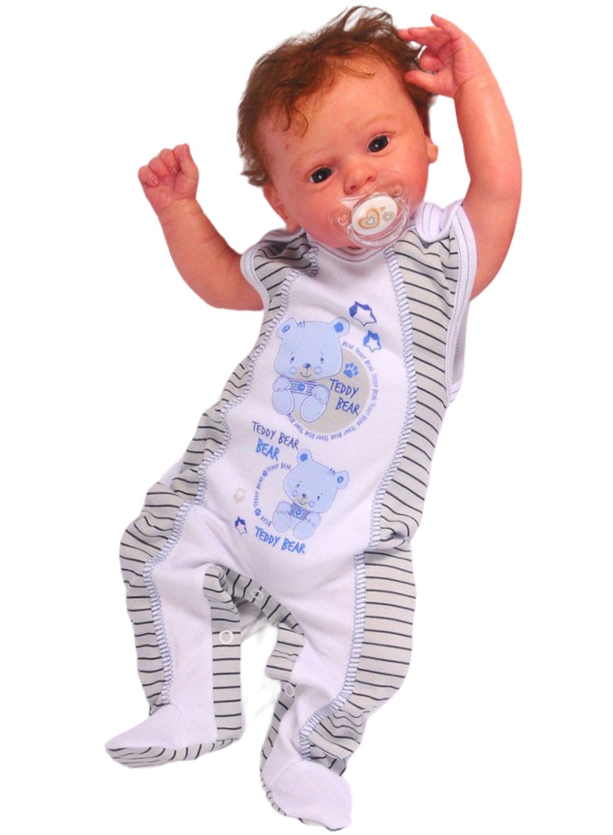 La Bortini Erstausstattungspaket Baby Set 20 Teile Body Hose Strampler Strumpfhosen Shirt Socken (Paket für Jungen, Bekleidung für Neugeborene, Geschenk zur Geburt) aus Baumwolle, ein Geschenk zur Geburt, Paket in Blau für Neugeborene
