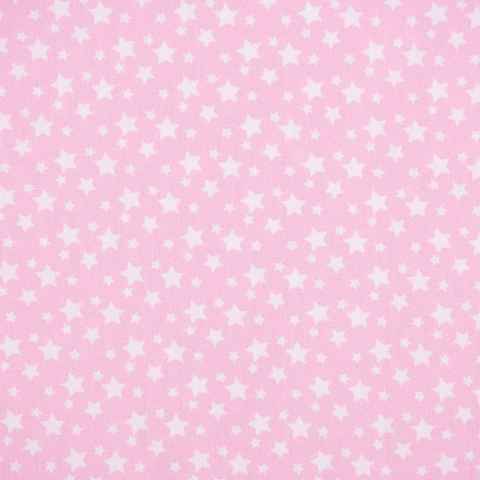 SCHÖNER LEBEN. Stoff Baumwollstoff Sterne rosa weiß 1,45m Breite, allergikergeeignet
