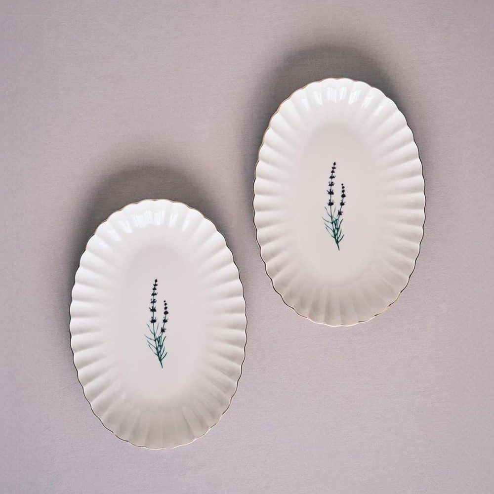 Kütahya Porselen Teller-Set Kütahya Porselen Tiny Miny Ovalplatten-Set 2-tlg. – 28 cm Weiß, Porzellan