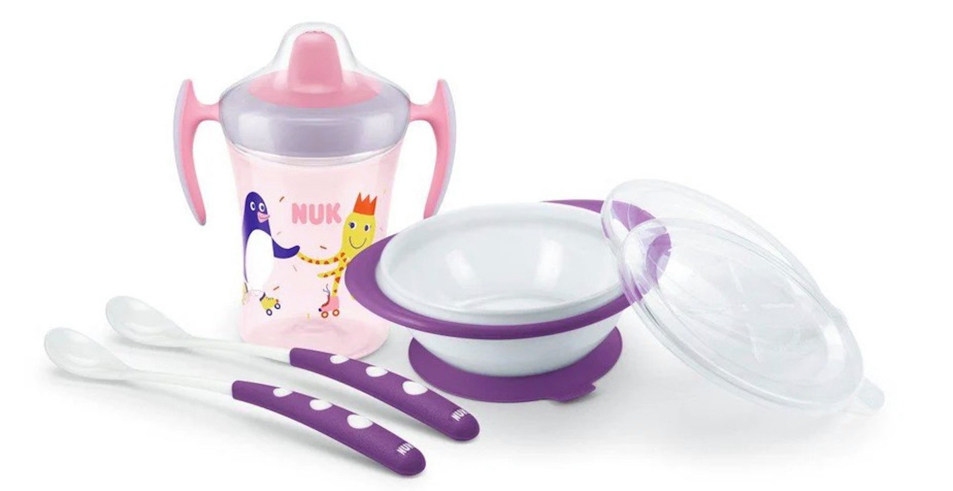 Kindergeschirr-Set NUK Kindergeschirr Set Trinklernbecher Ess-Lernschale Fütterlöffel