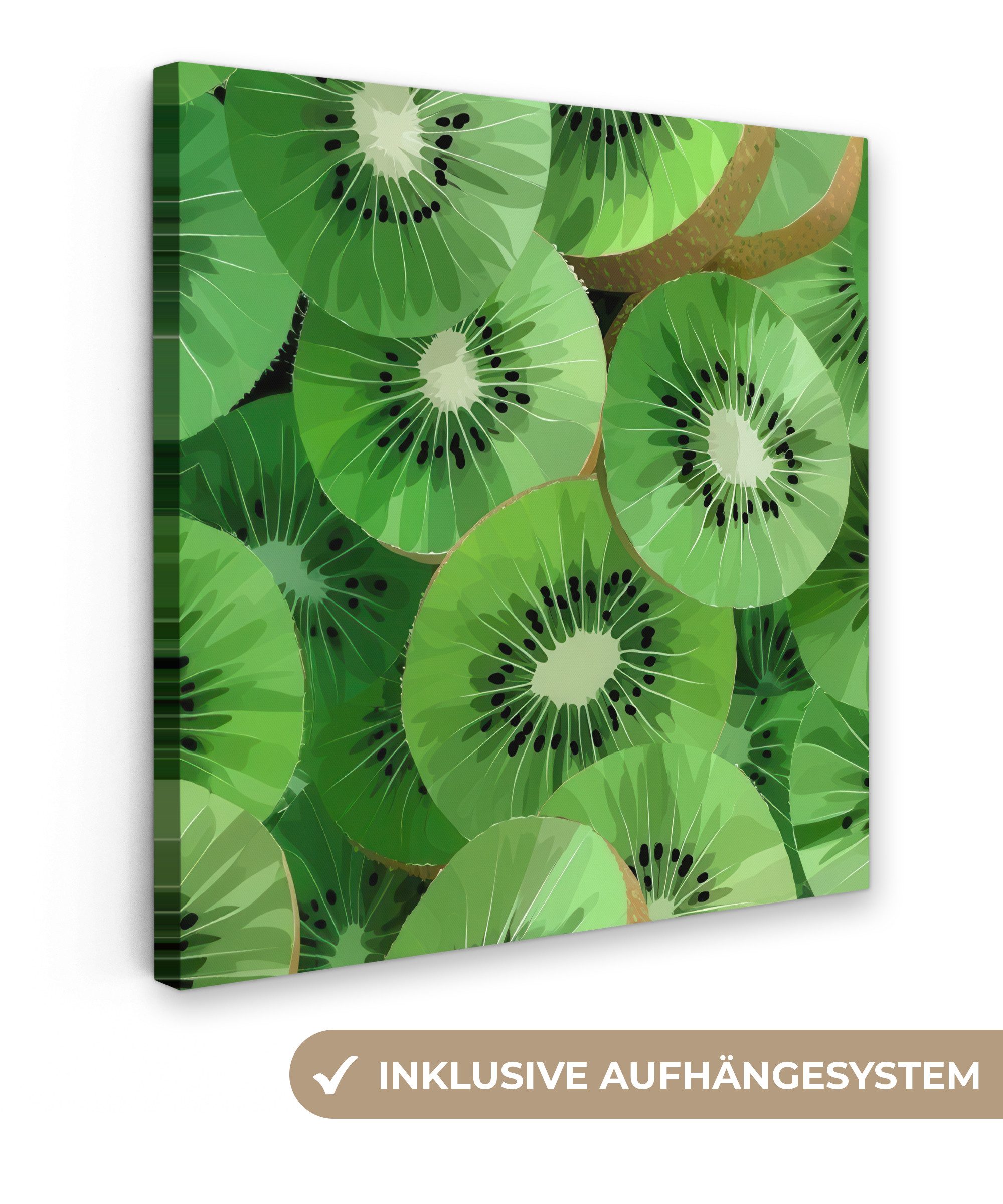 OneMillionCanvasses® Leinwandbild Kiwi - Grün - günstig online kaufen