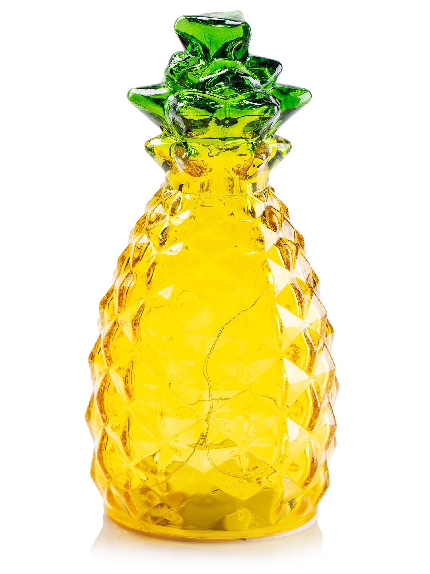 Dekorieren macht glücklich LED Dekoobjekt Batteriebetriebene Tischleuchte aus Glas, LED Deko-Ananas „Pinya“ mit 10 Micro-LEDs & Timer