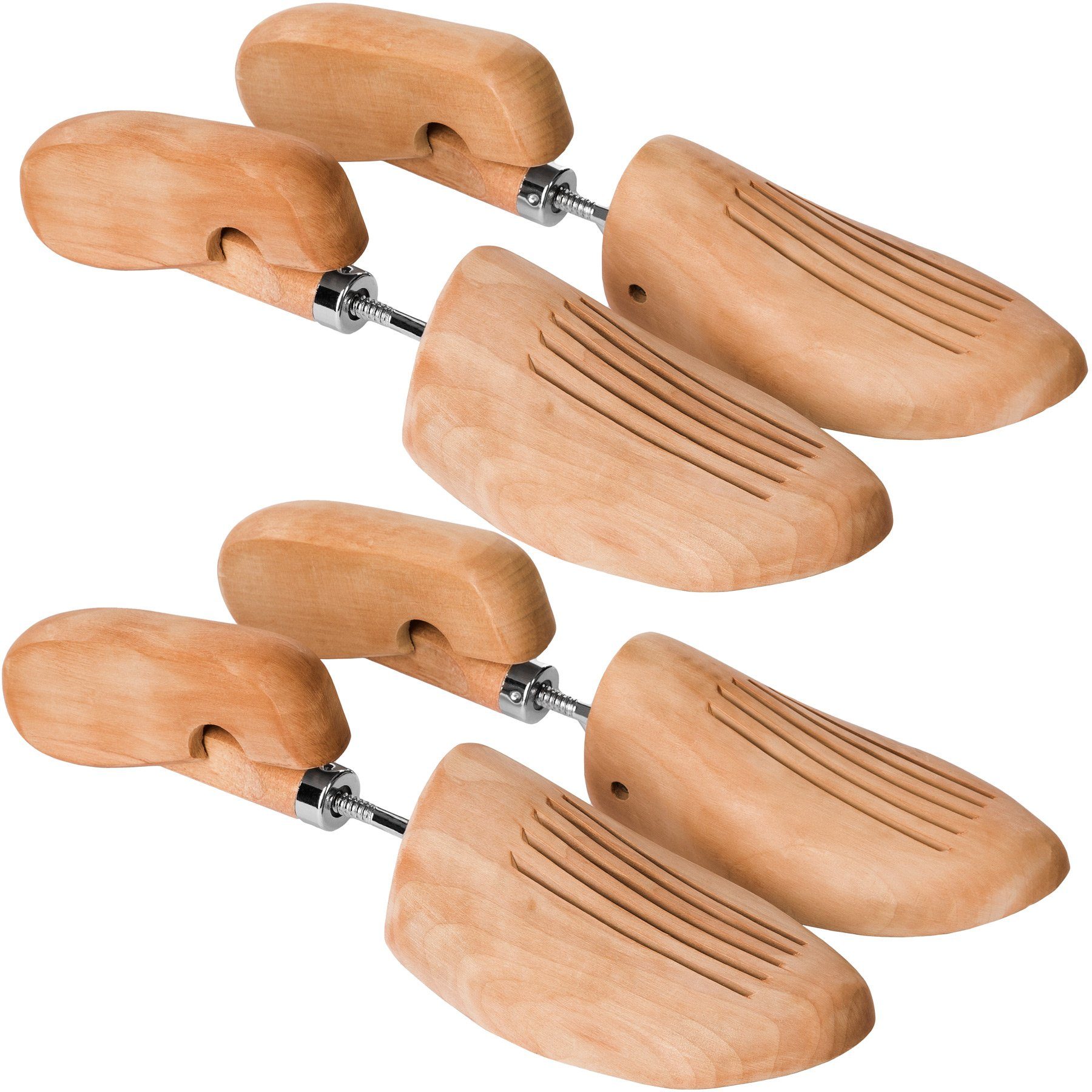tectake Schuhspanner 2 Paar Schuhspanner, gute Luftzirkulation (Schuhdehner, für Damen- und Herrenschuhe in braun), aus Zedernholz Verhinderung von Gehfalten, hohe Feuchtigkeitsaufnahme