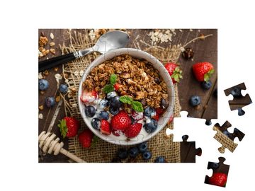 puzzleYOU Puzzle Joghurt mit Granola und Beeren in einer Schale, 48 Puzzleteile, puzzleYOU-Kollektionen Essen und Trinken