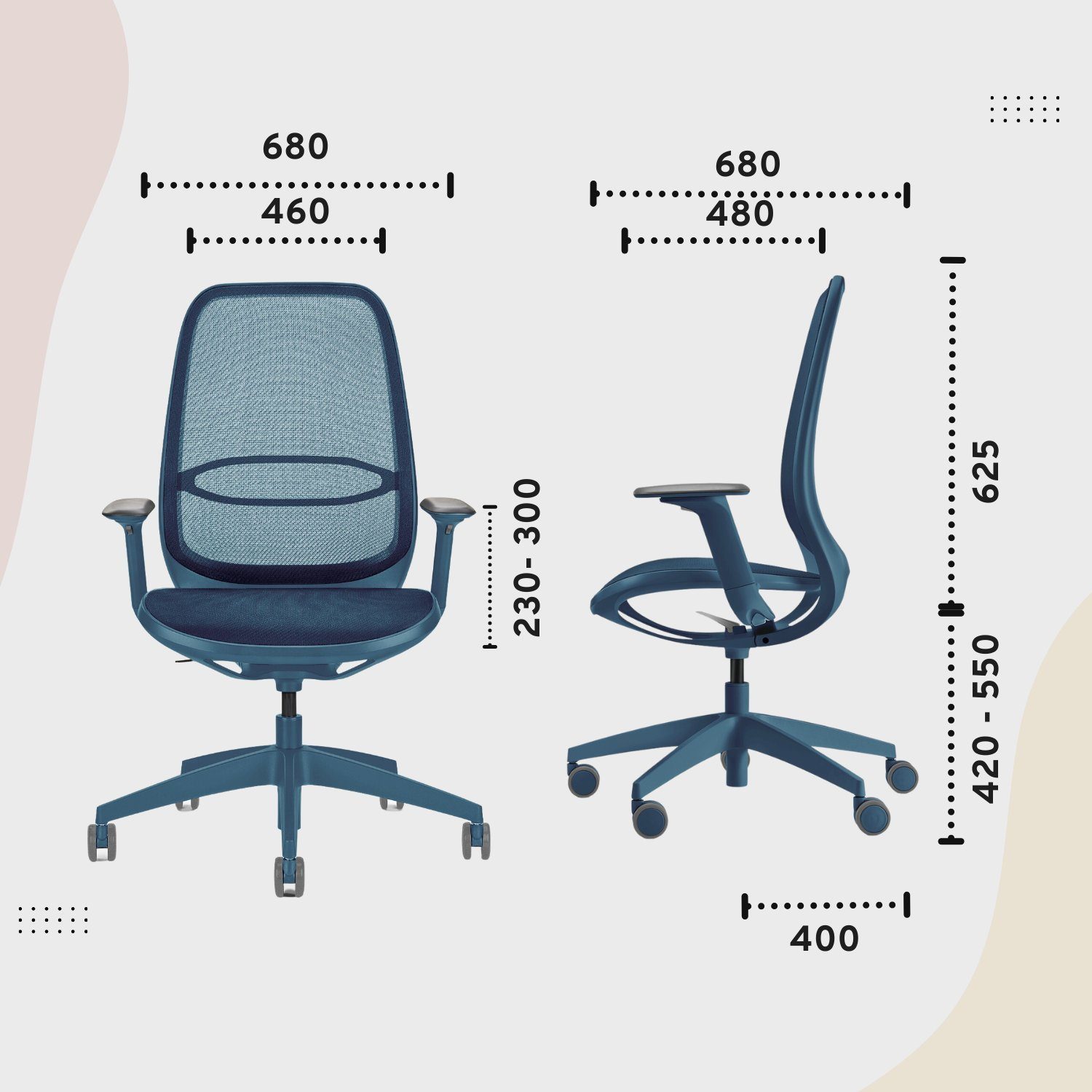 Design) sedus Drehstuhl und Netzmembran mit se:air: Gewichtsanpassung | blau Zeitloses (automatischer aus Mulitfunktionsarmlehnen, Lordosenstütze, und filigranes blau Bürostuhl