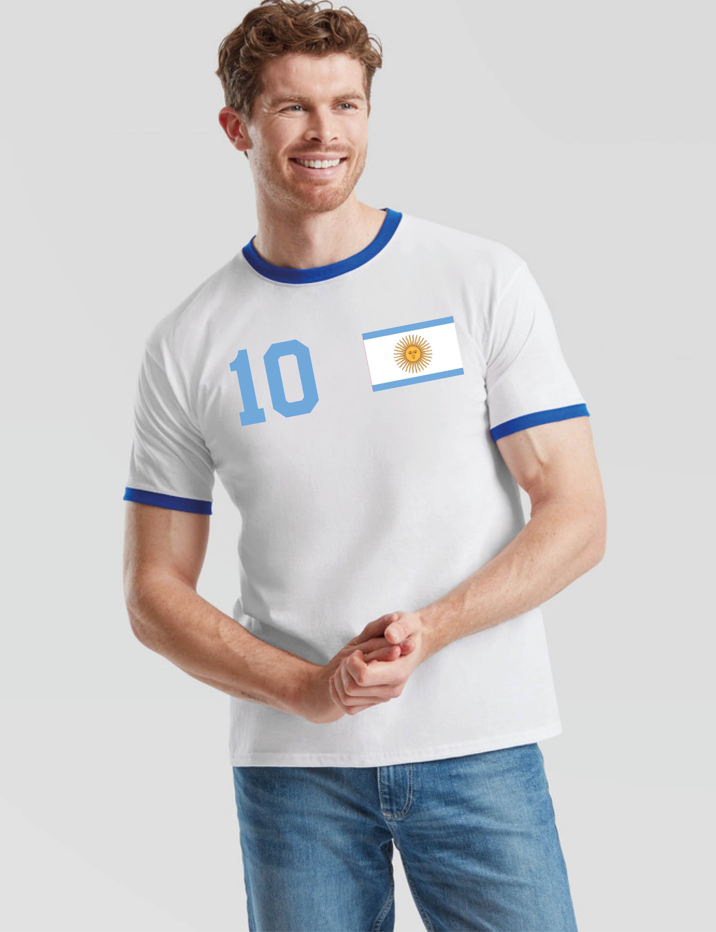 Youth Designz T-Shirt Argentinien Herren T-Shirt im Fußball Trikot Look mit trendigem Motiv