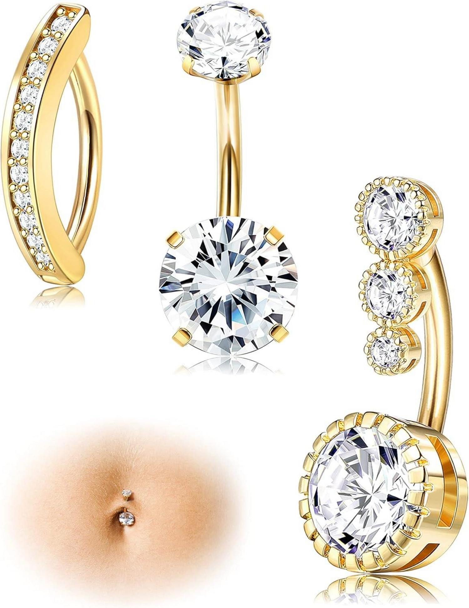 JeryWe Bauchnabelpiercing Bauchnabelpiercing Set 14G für günstig online kaufen