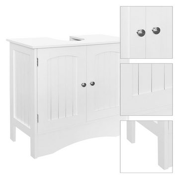 ML-DESIGN Badezimmer-Set Waschtisch Unterschrank Spiegelschrank Badezimmerschrank, (Komplett-Set, 2-St), 2er Set Landhausstil Spiegelschrank Modern Weiß Holz viel Stauraum