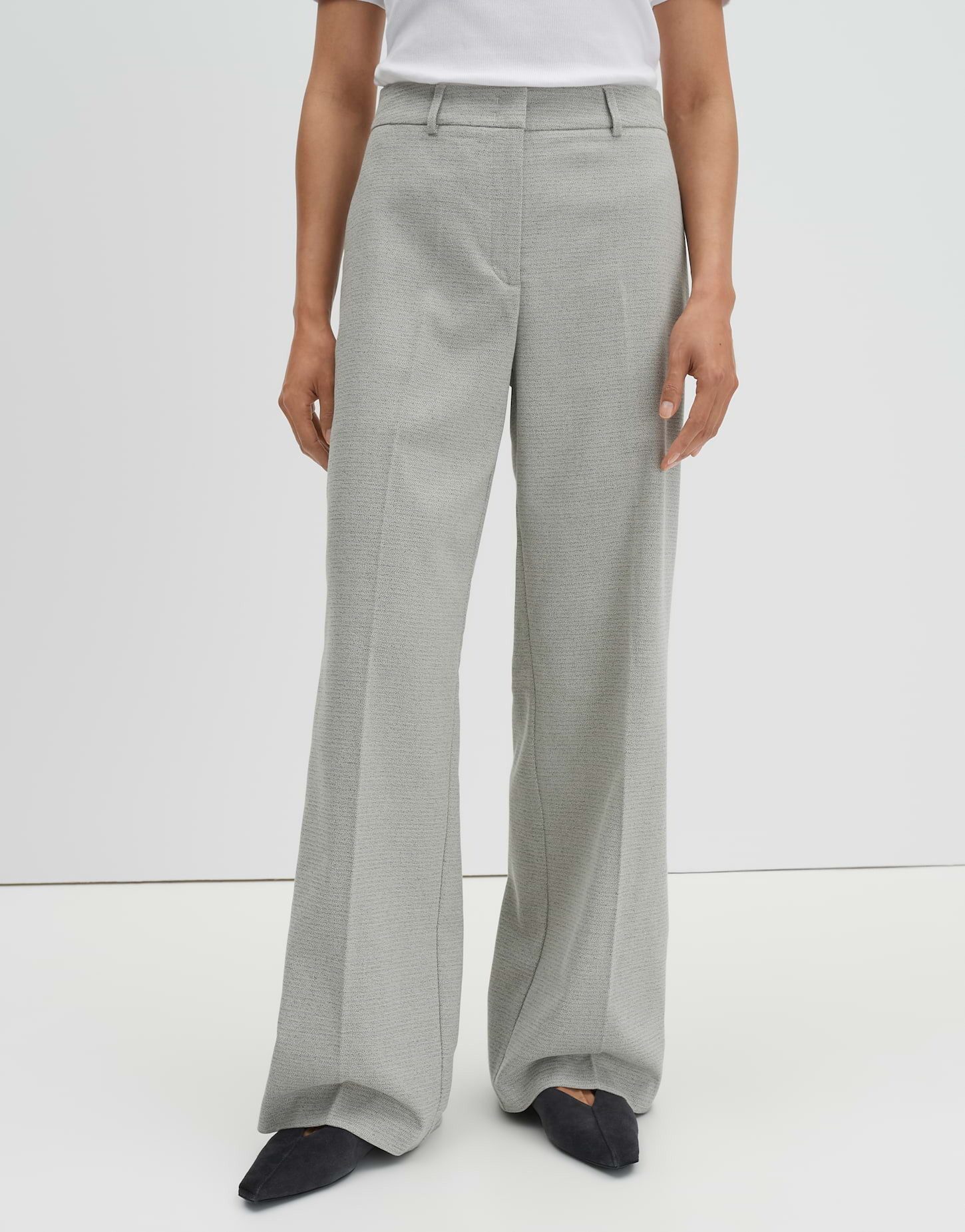 someday Stoffhose Catsby texture Weite Passform mit Bügelfalten und elastischem Bund