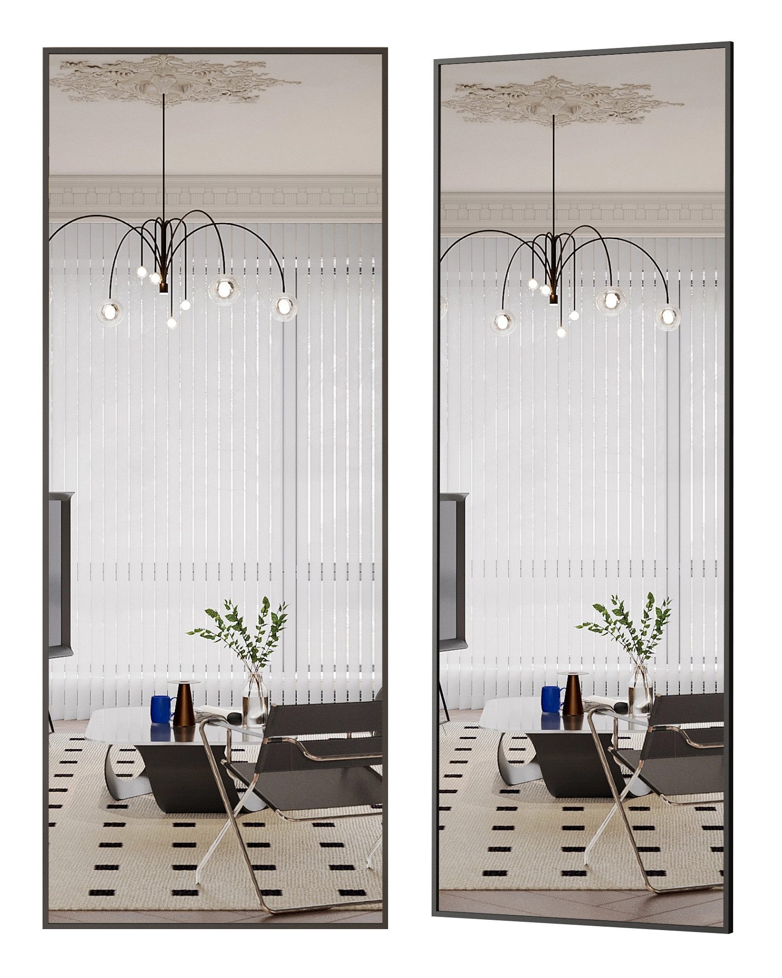 Boromal Wandspiegel Spiegel groß 150X50cm Schwarz günstig online kaufen