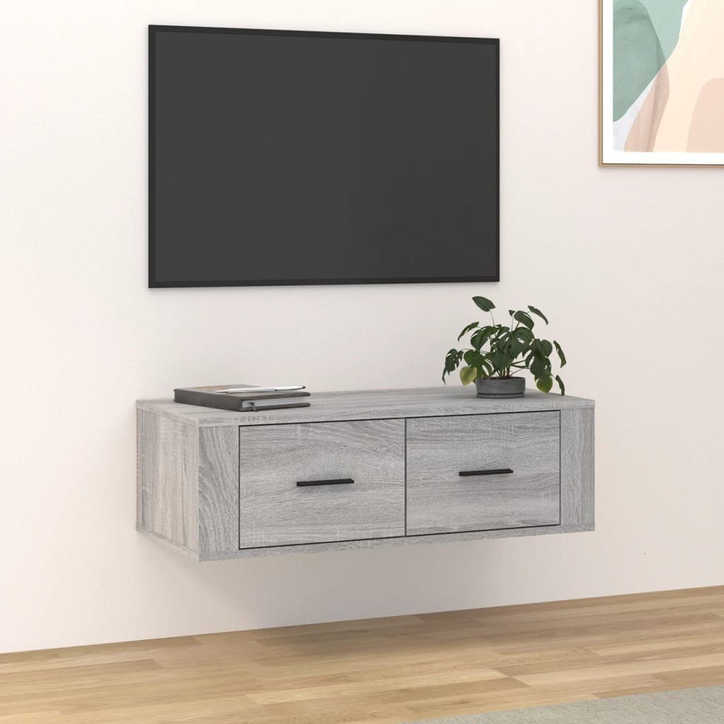 furnicato TV-Schrank TV-Wandschrank Grau Sonoma 80x36x25 cm Holzwerkstoff | TV-Schränke