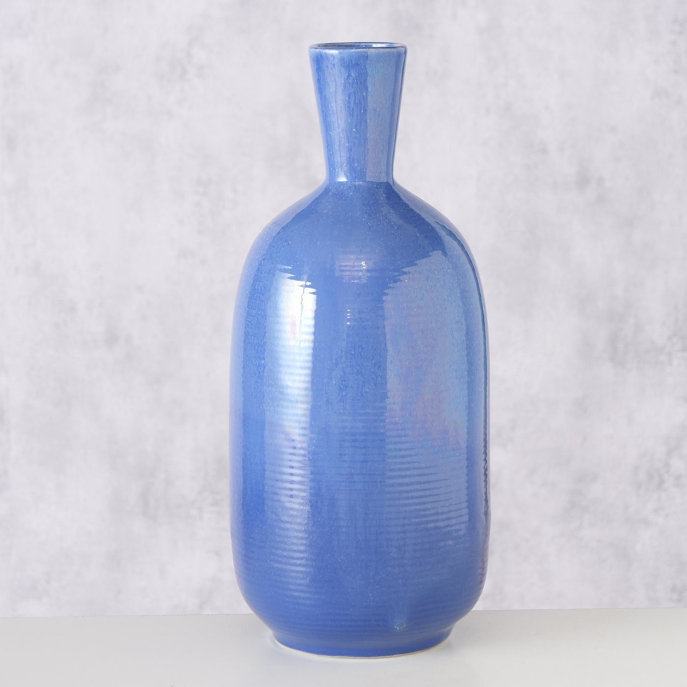 BOLTZE Dekovase "Elikia" aus Keramik in blau H37cm, Vase
