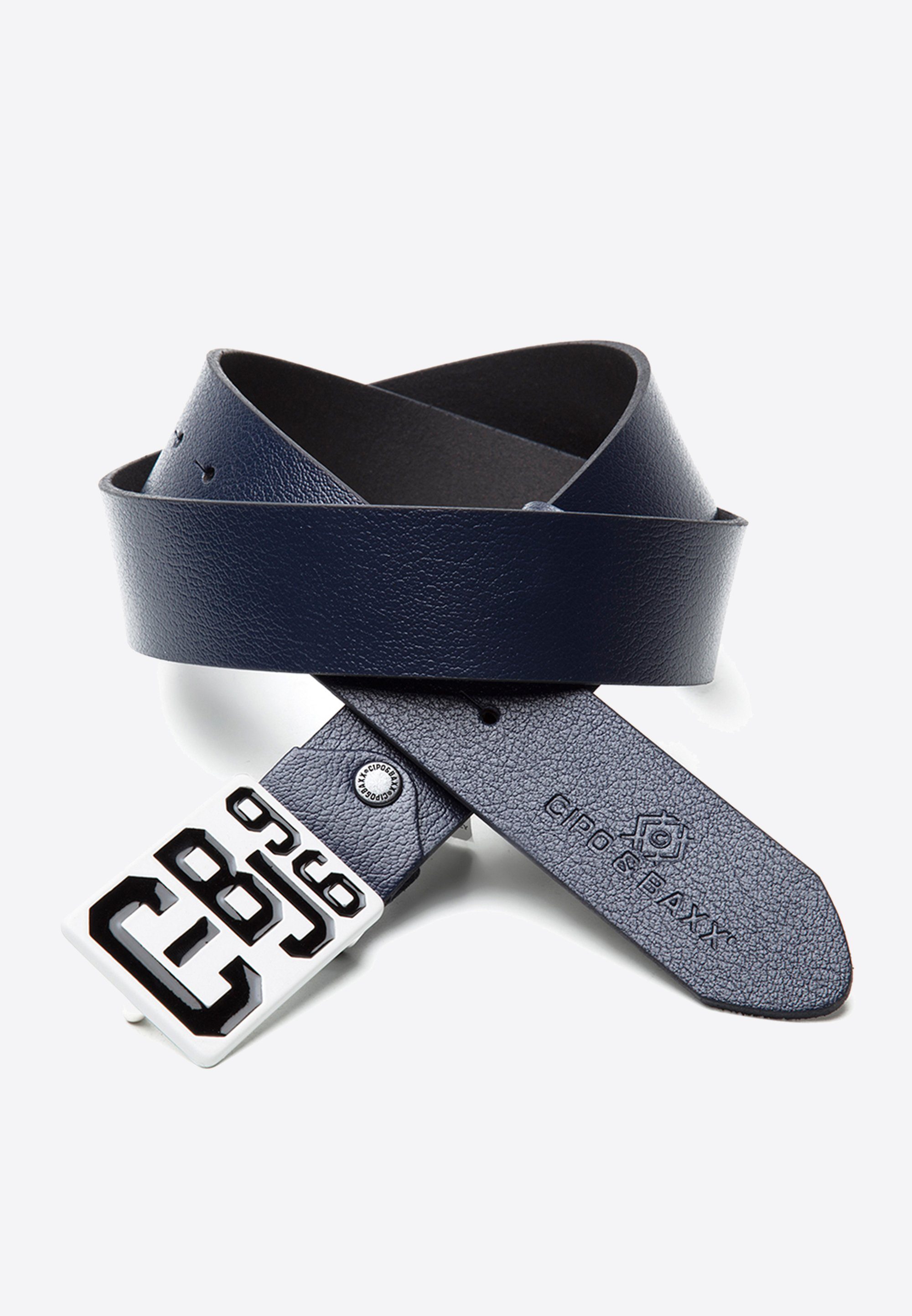 Cipo & Baxx Ledergürtel in tollem Design blau