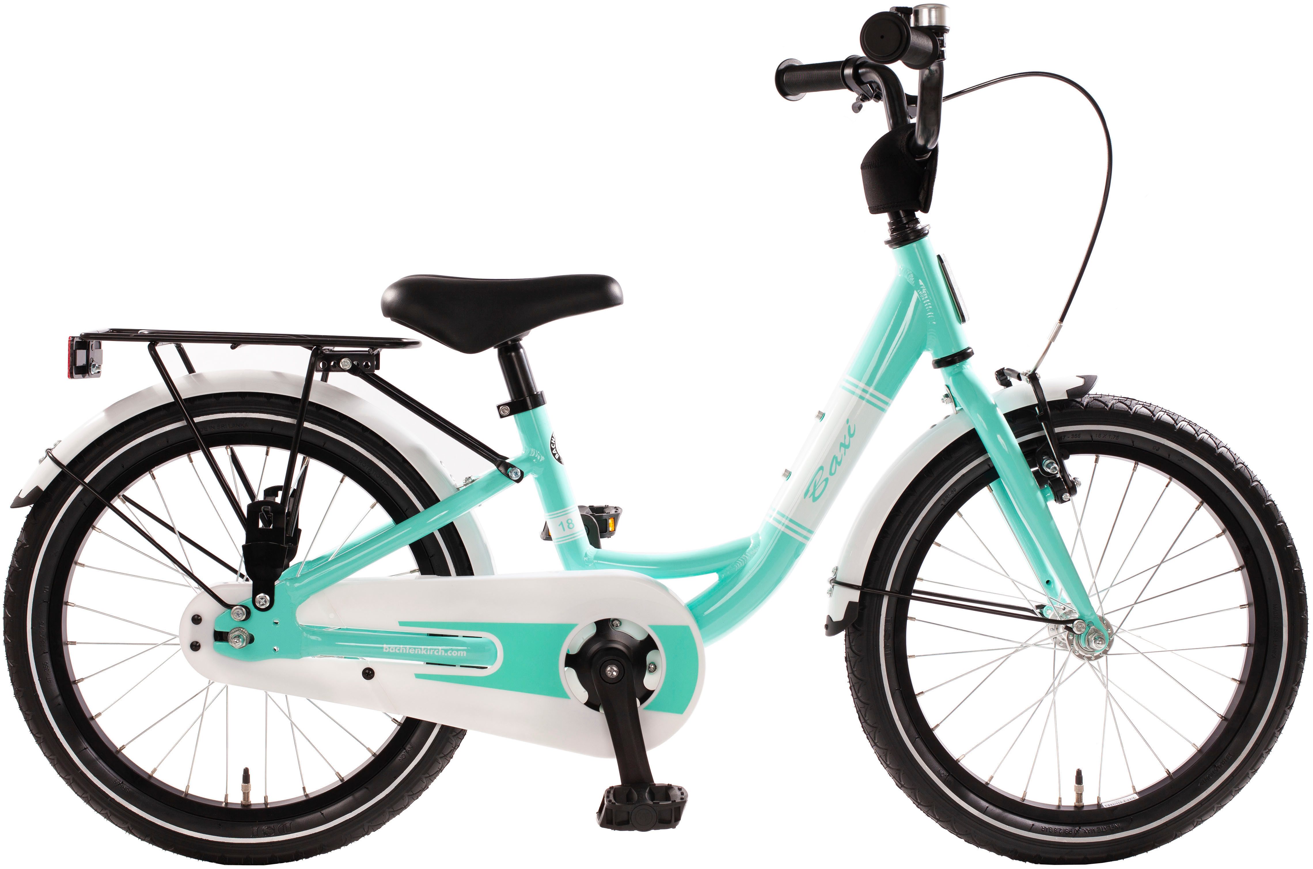 Bachtenkirch Kinderfahrrad 18" Baxi - aqua, 1 Gang, ohne Schaltung, (Packung), Alu Kinderfahrrad mit Vollausstattung, erhältlich in 14/16/18 Zoll