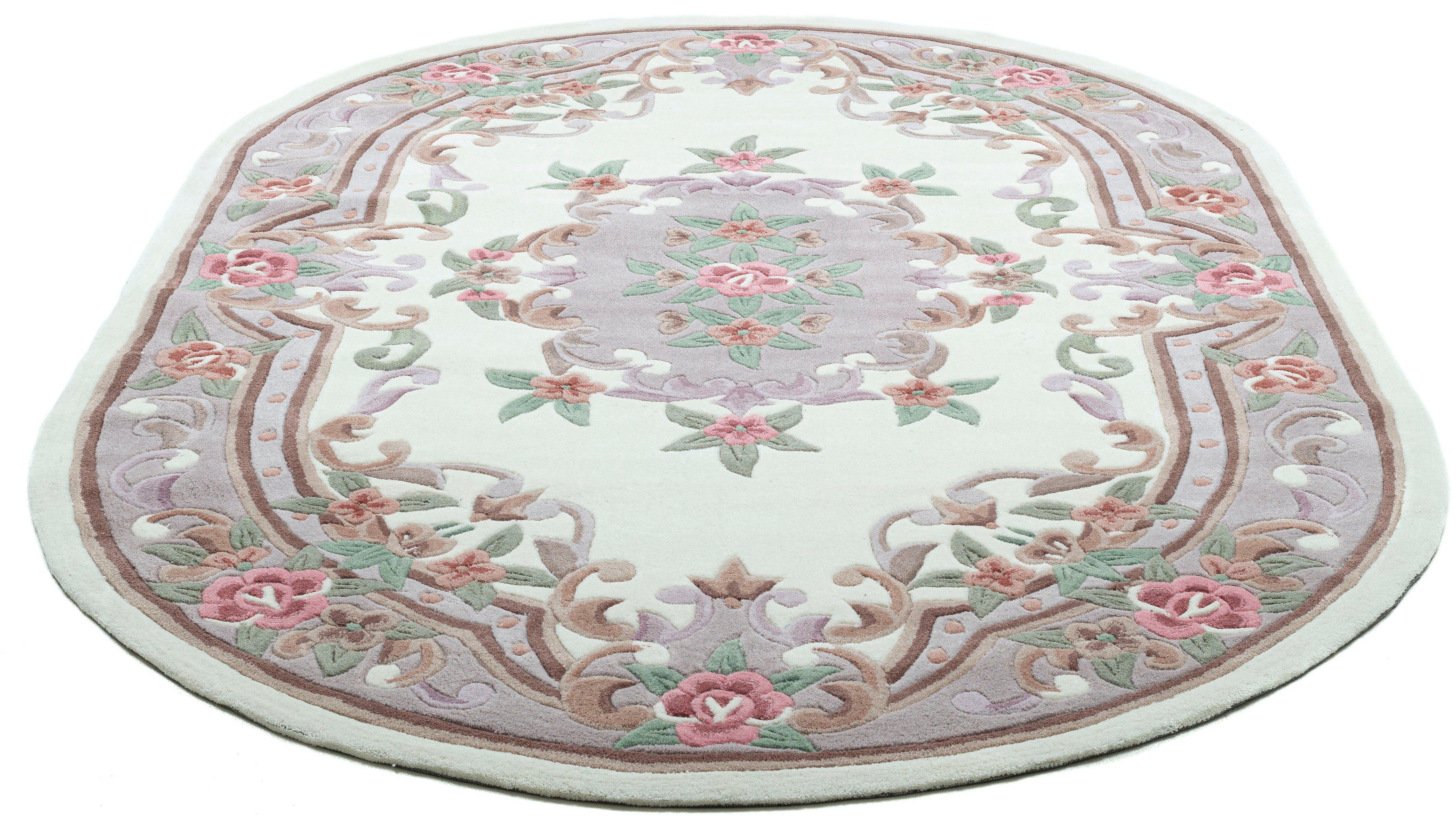 Teppich Ming, THEKO, oval, Höhe: 14 mm, hochwertiges Acrylgarn, ideal im Wohnzimmer & Schlafzimmer
