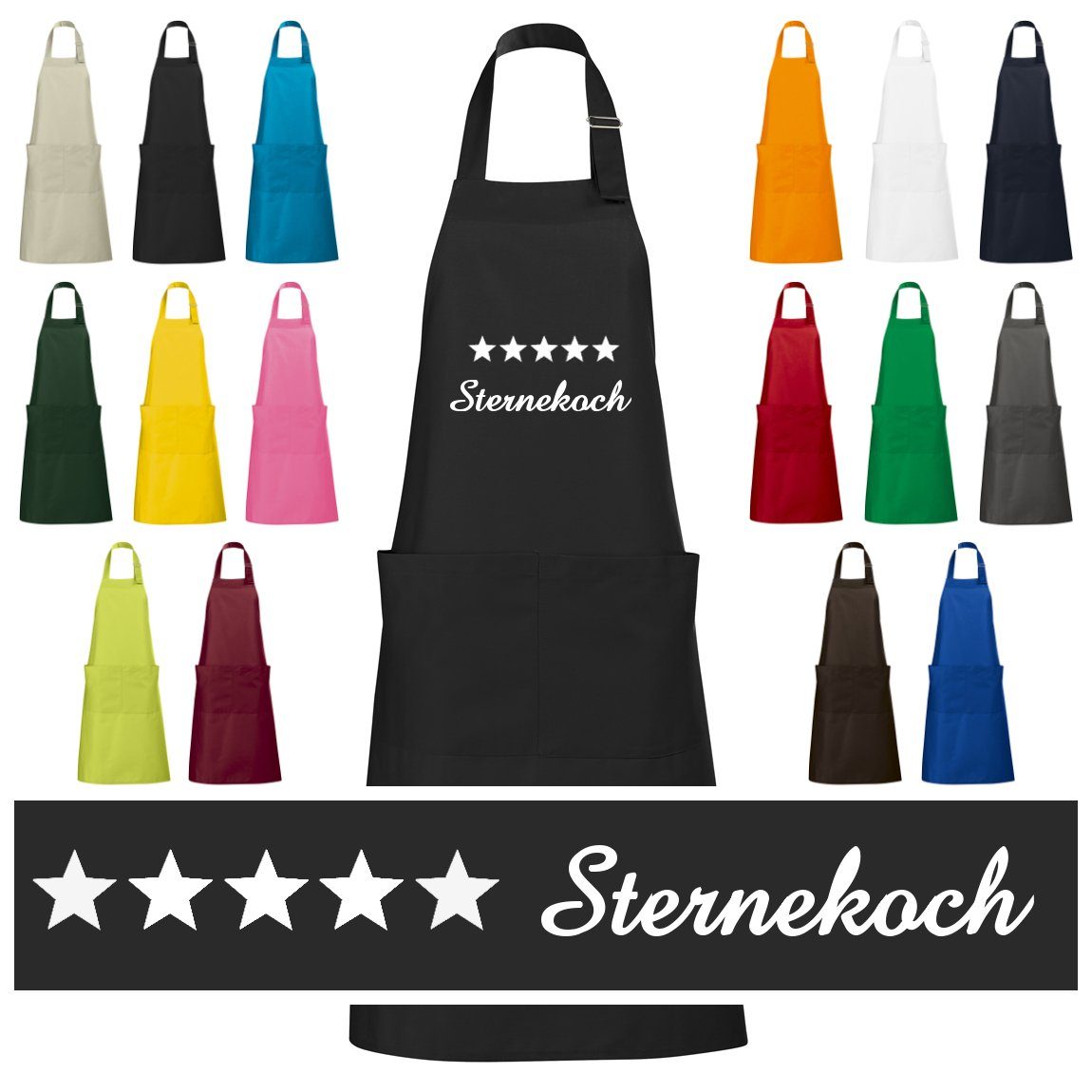 Schnoschi Kochschürze Hochwertige Küchenschürze mit fünf günstig online kaufen