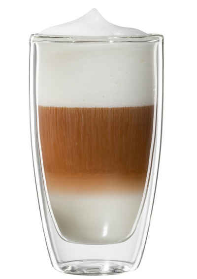 Bloomix Latte-Macchiato-Glas »Roma«, Glas, Doppelwandig, 4-teilig