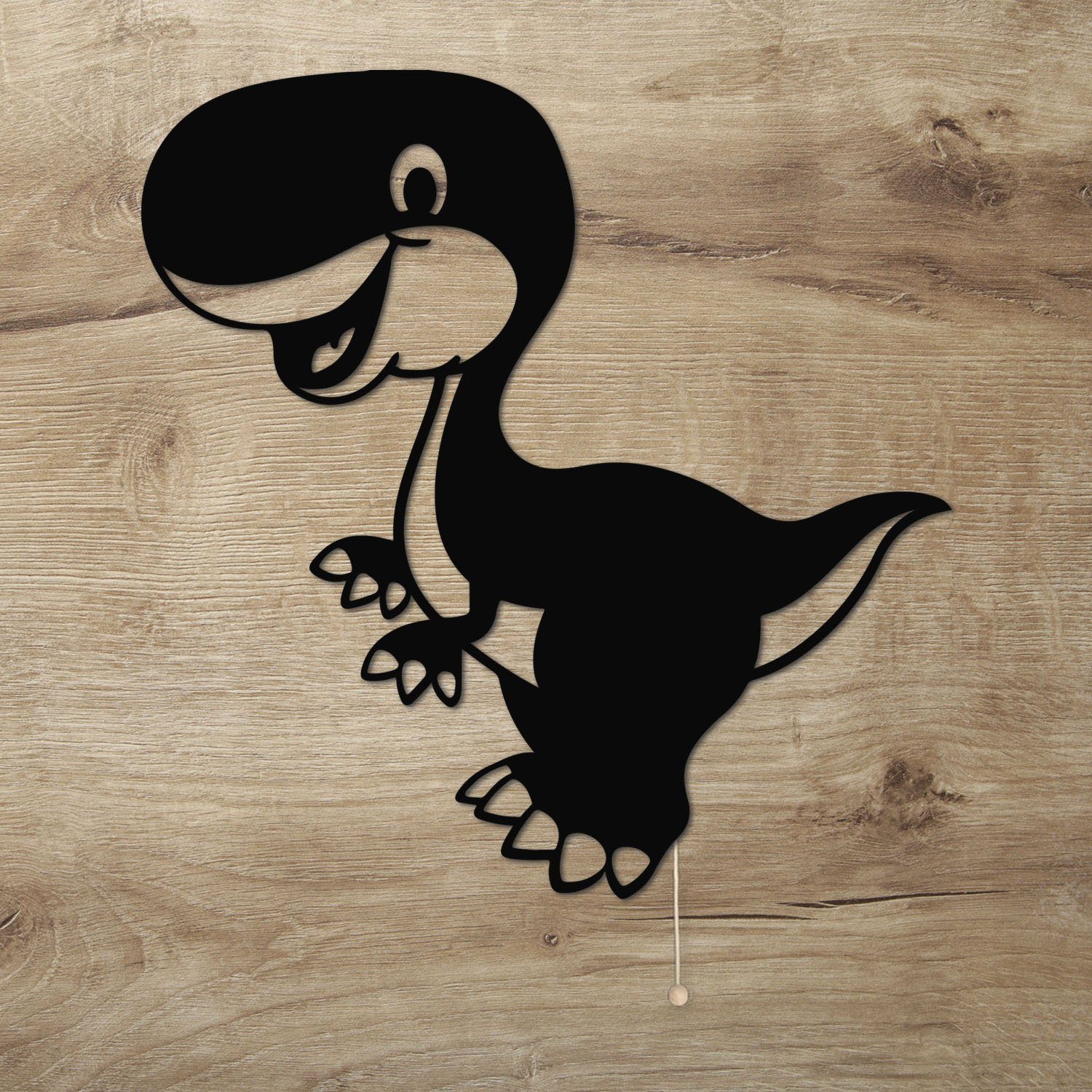 Namofactur LED Dekolicht Dino - Schlaflicht mit Dinosaurier Motiv für Kleinkinder - Wand Lampe, Mit Zugschalter, LED fest integriert, warmweiß, Wanddekoobjekt Kinderzimmer Leuchte batteriebetrieben