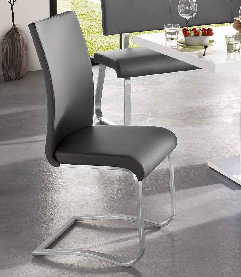 MCA furniture Freischwinger »Arco« (Set, 2 St), Stuhl mit Echtlederbezug, belastbar bis 130 Kg