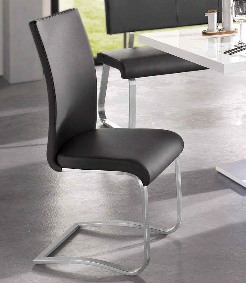MCA furniture Freischwinger »Arco« (Set, 2 Stück), Stuhl mit Echtlederbezug, belastbar bis 130 Kg