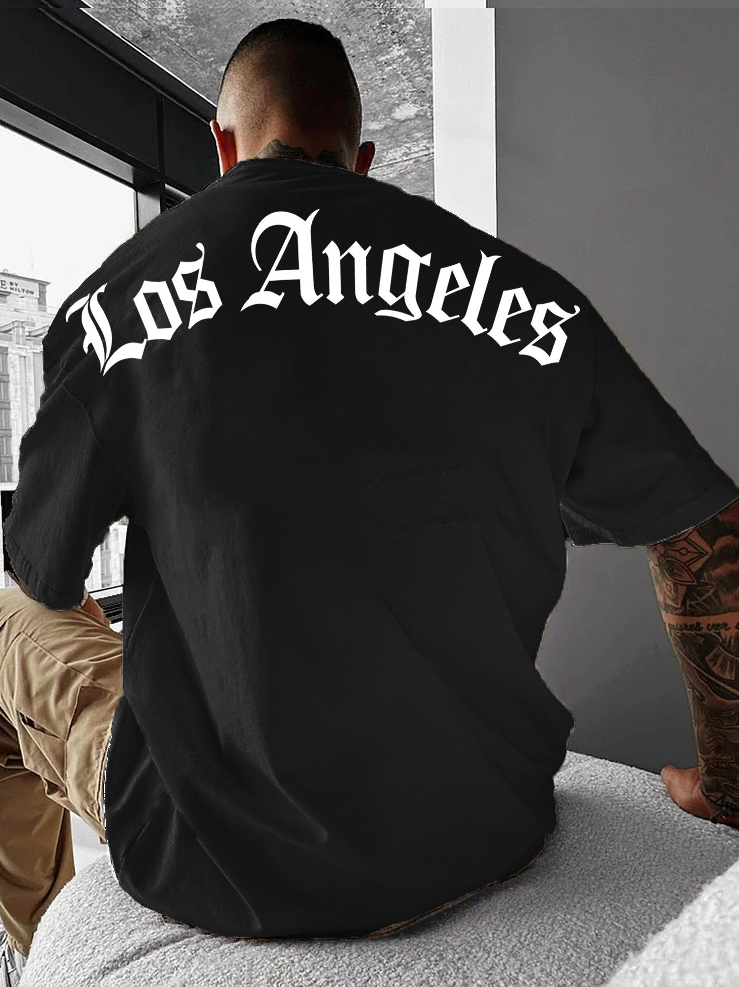 RMK T-Shirt Herren Shirt Rundhals Sommer Basic "Los Angeles" aus Baumwolle