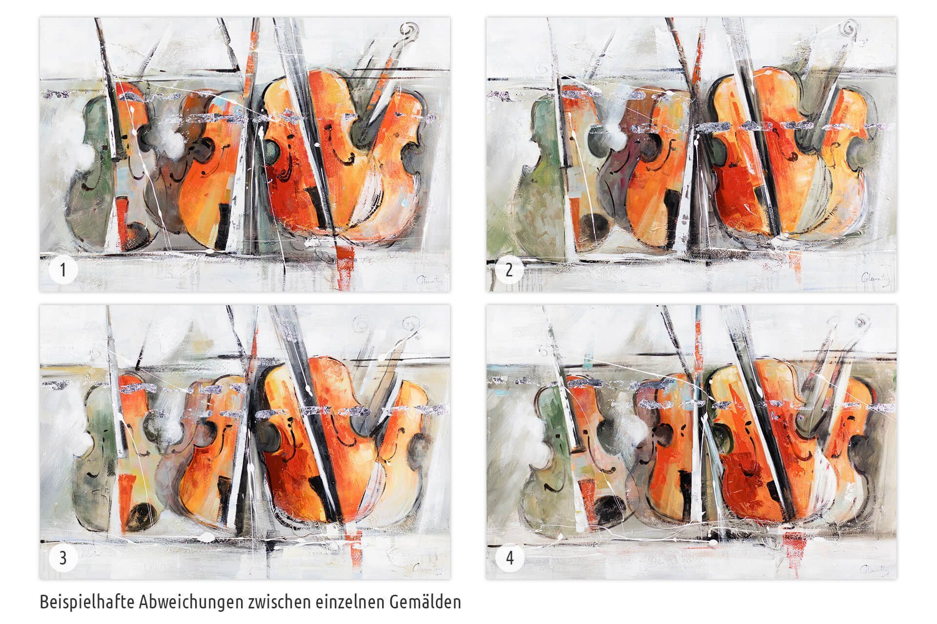 HANDGEMALT Quartett Wandbild Gemälde Leinwandbild KUNSTLOFT 120x80 cm, 100% der Geigen Wohnzimmer